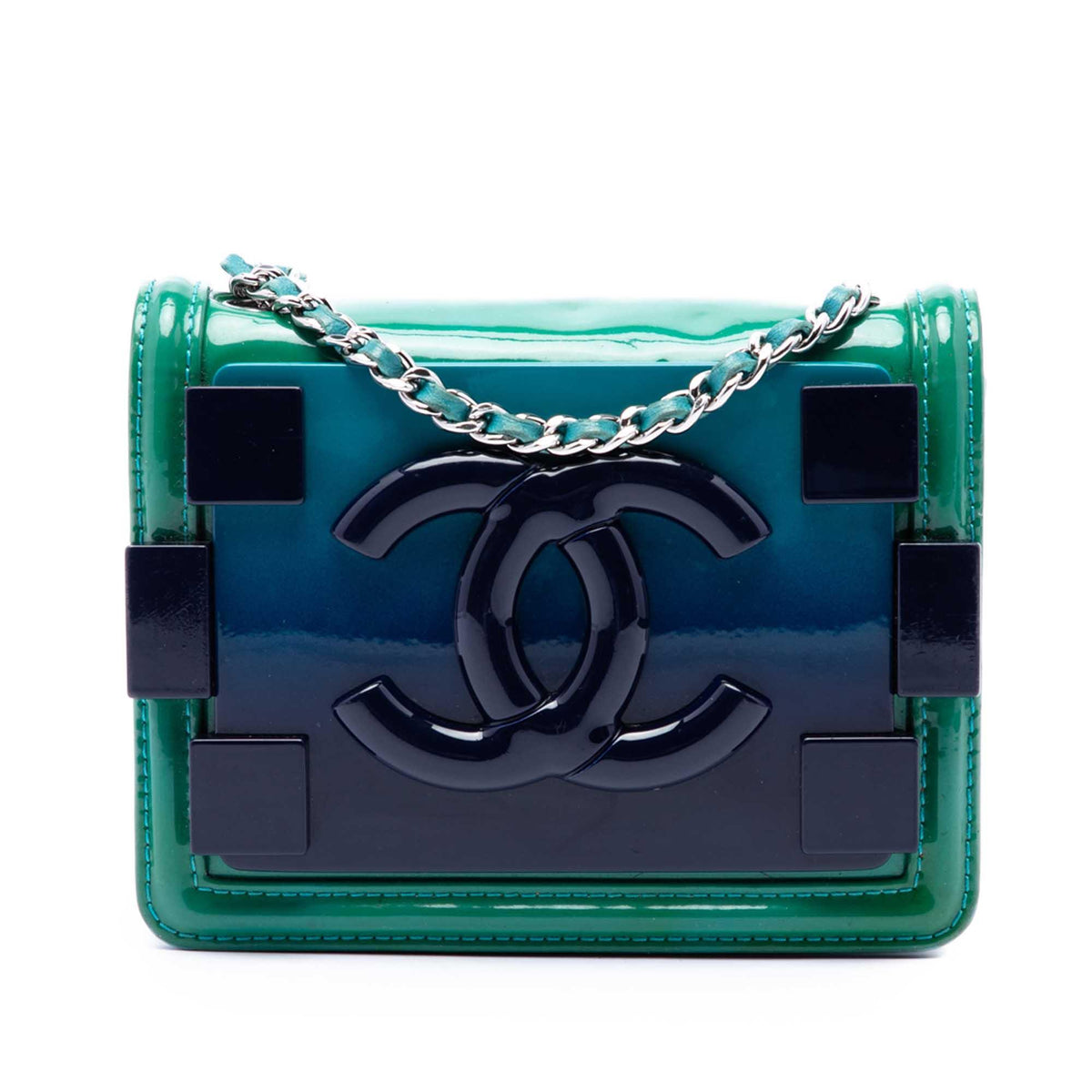 Chanel Mini Ombre Acrylic and Patent Boy Brick Flap