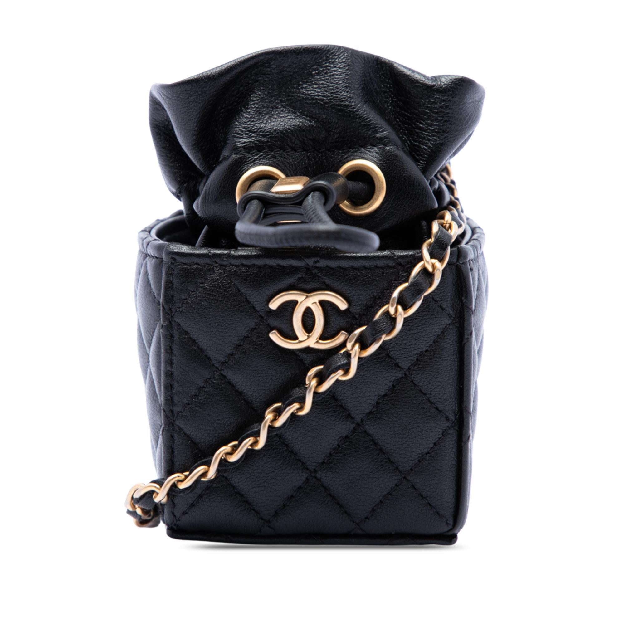 Chanel Mini Quilted Calfskin Drawstring Bucket Bag