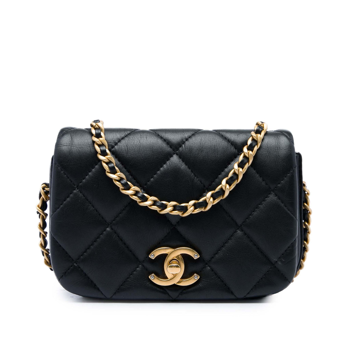Chanel Mini Quilted Calfskin Nailed CC Flap