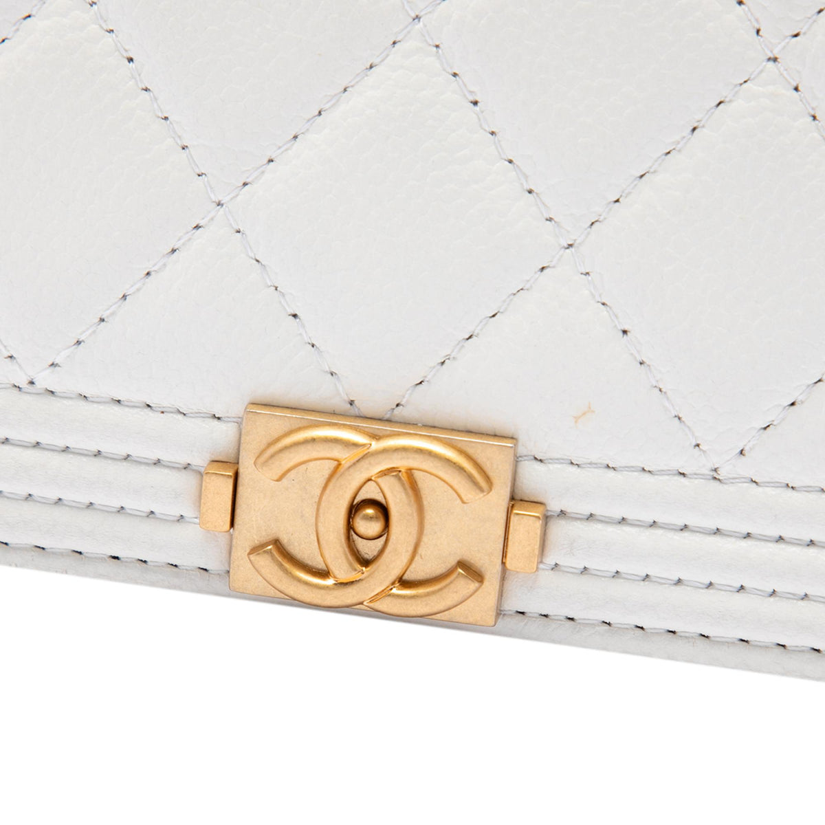 Chanel Mini Quilted Caviar Boy Wallet On Chain