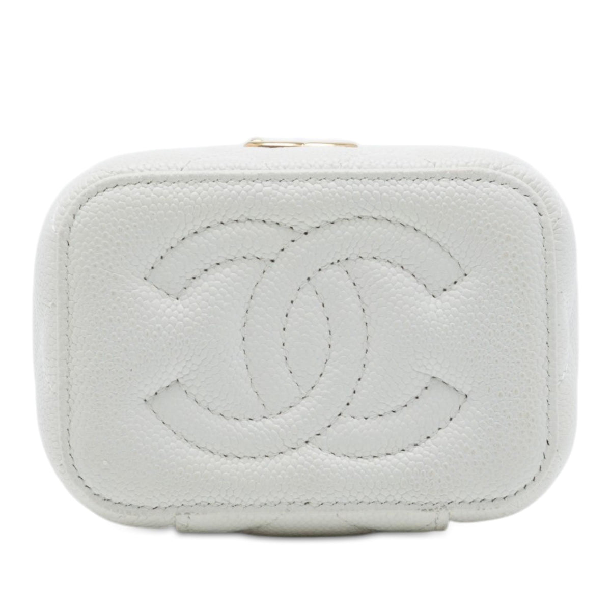 Chanel Mini Quilted Caviar CC Sweetheart Vanity Case with Chain