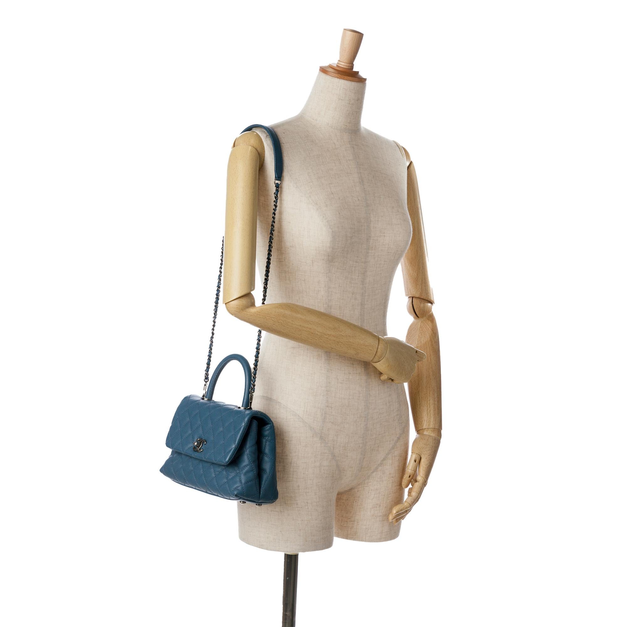 Chanel Mini Quilted Caviar Coco Top Handle Bag