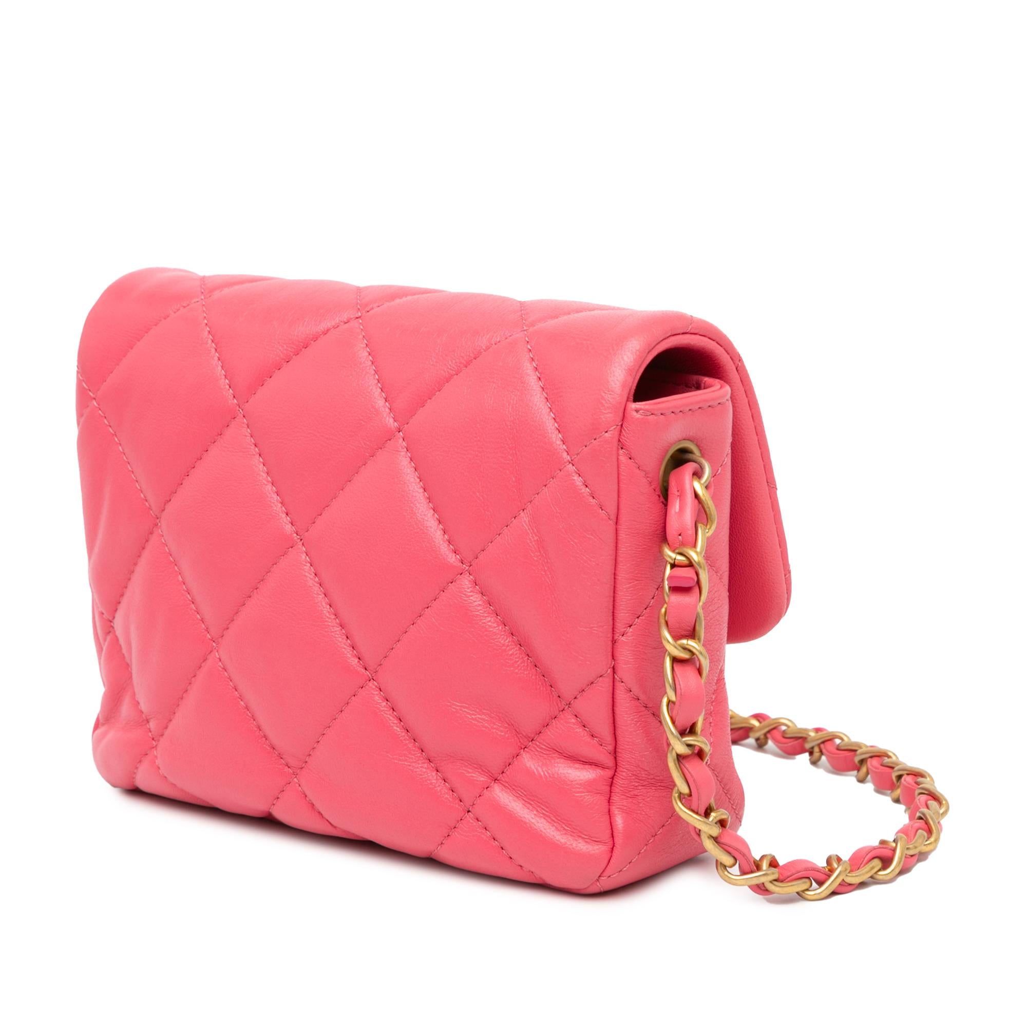 Chanel Mini Quilted Lambskin Acrylic Coco Love Flap