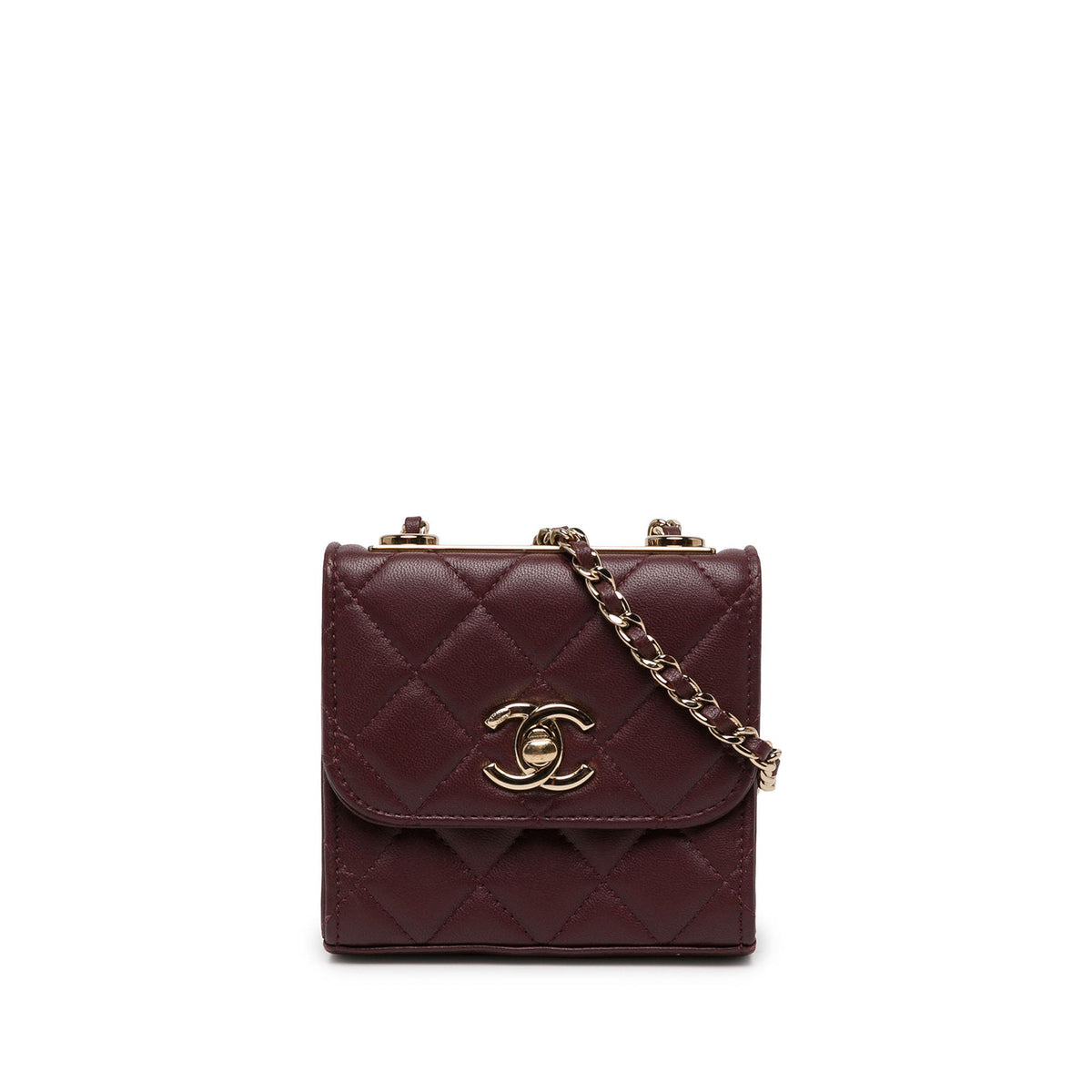 Chanel Mini Quilted Lambskin Trendy CC Clutch With Chain