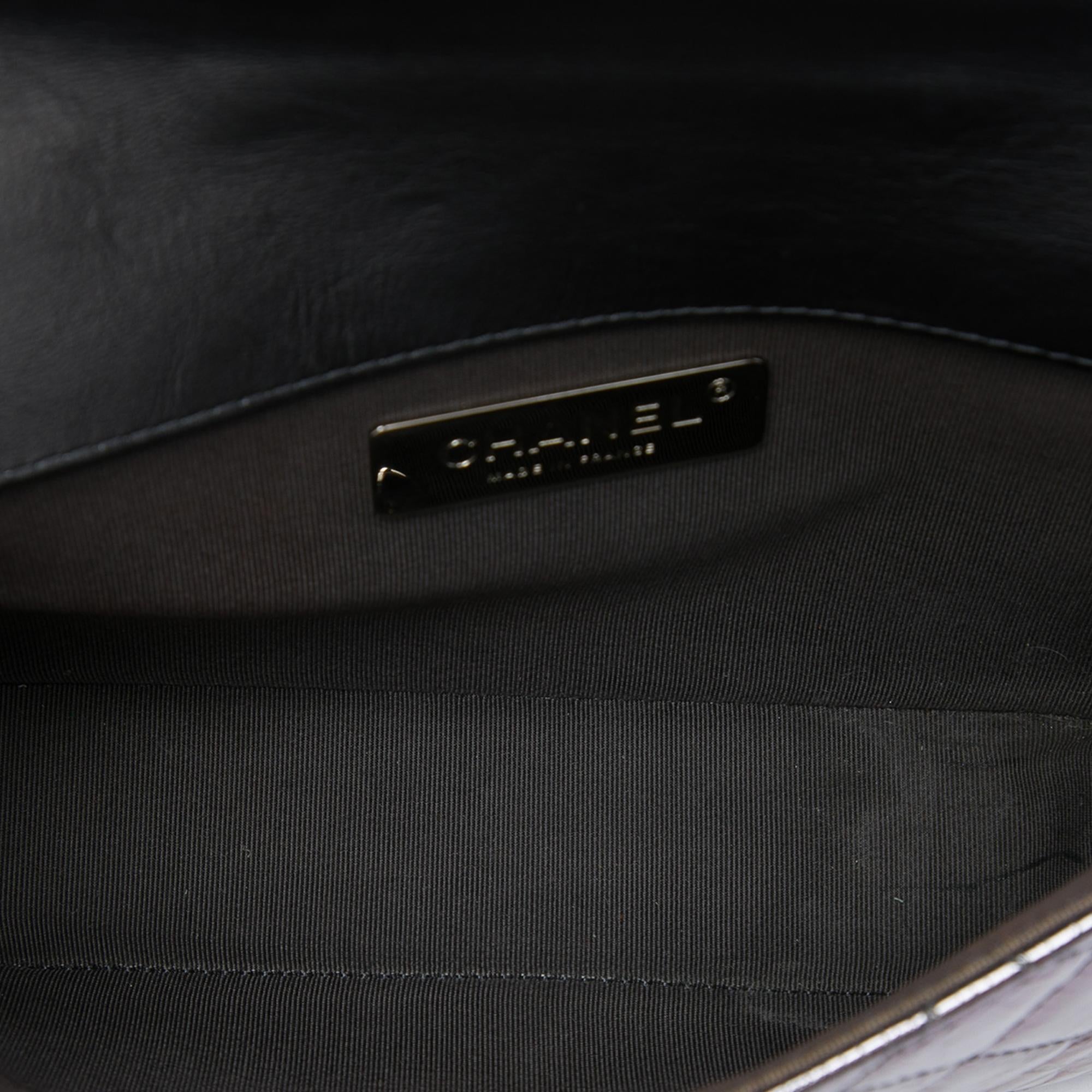Chanel Mini Quilted Metallic Crumpled Calfskin Ring Top Handle Flap