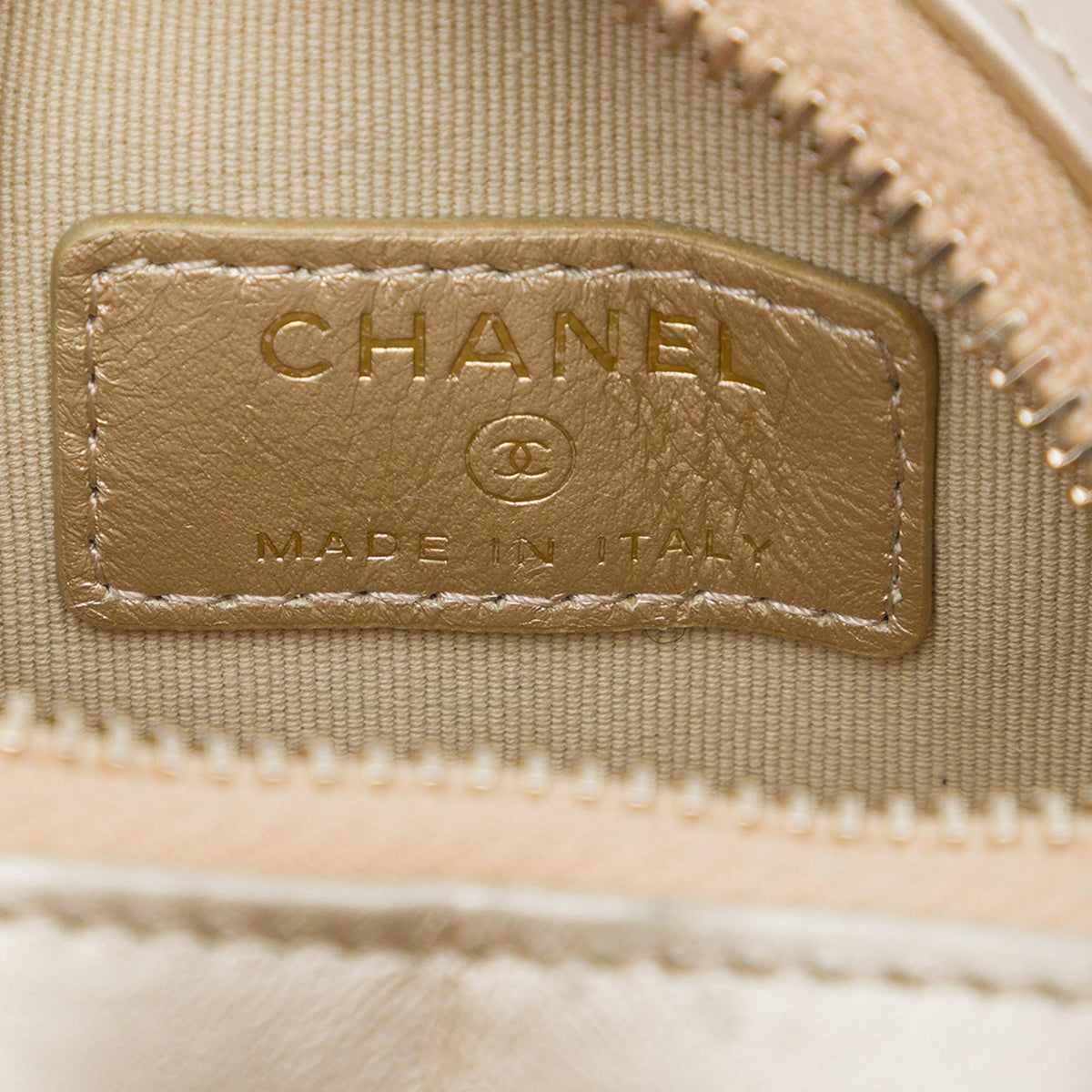 Chanel Mini Quilted Metallic Lambskin CC In Love Heart Bag