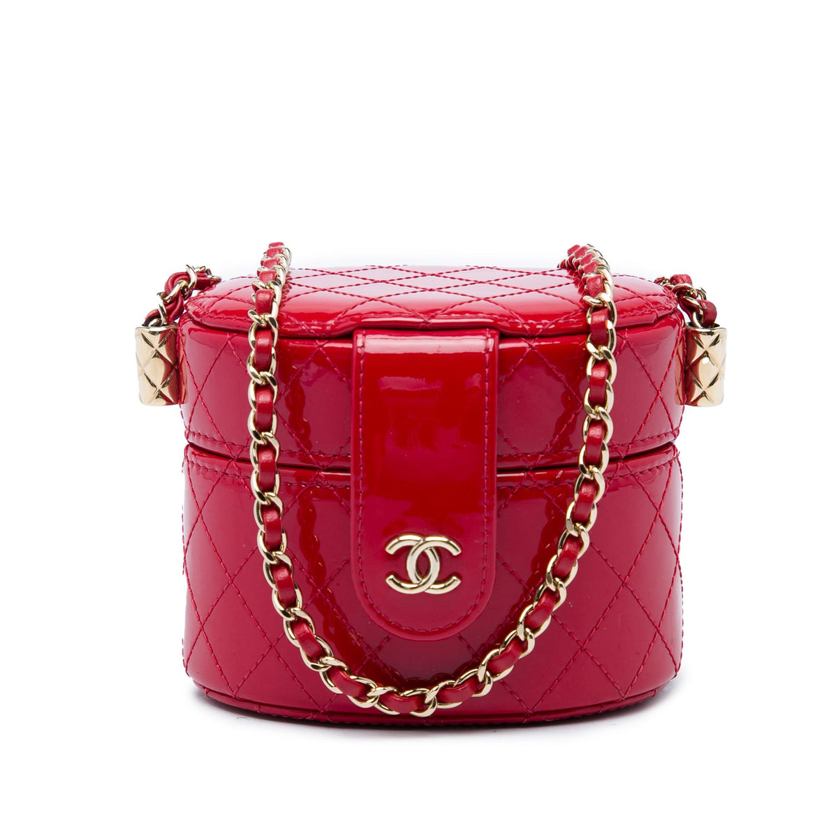 Chanel Mini Quilted Patent CC Allure Vanity Case