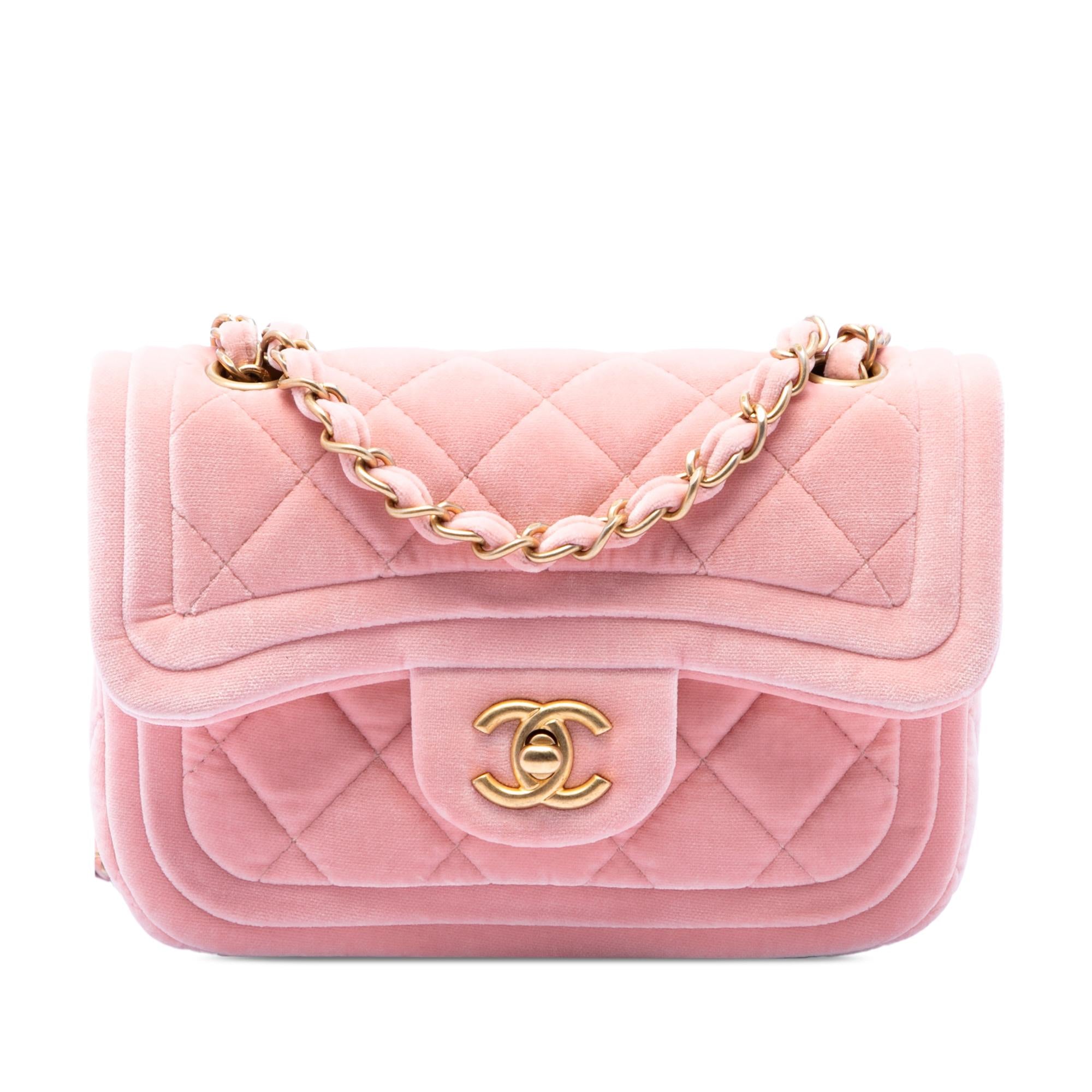 Chanel Mini Quilted Velvet Double Frame Flap
