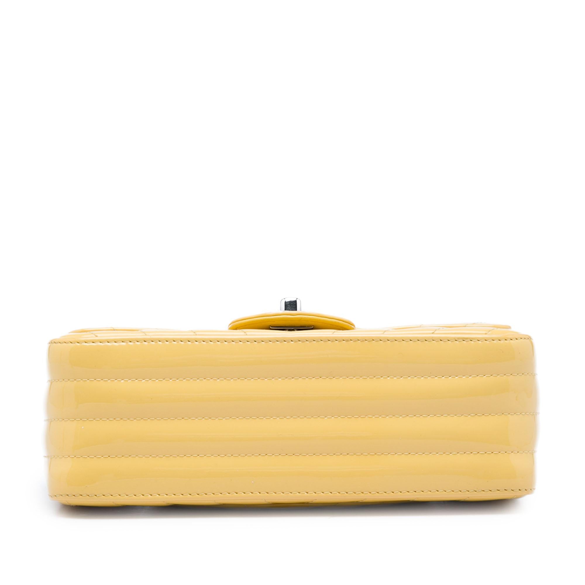 Chanel Mini Rectangular Classic Chevron Patent Single Flap
