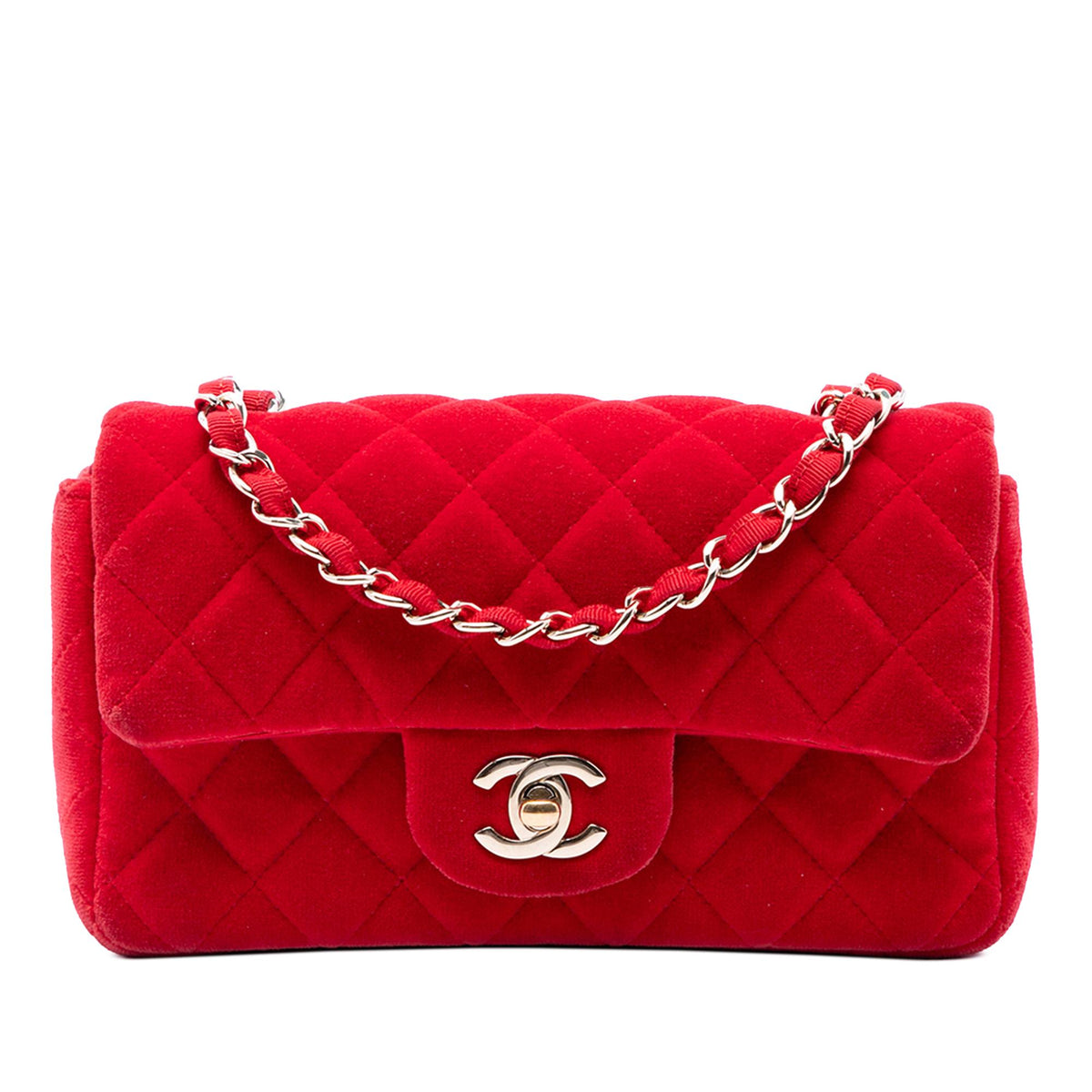 Chanel Mini Rectangular Classic Velvet Single Flap