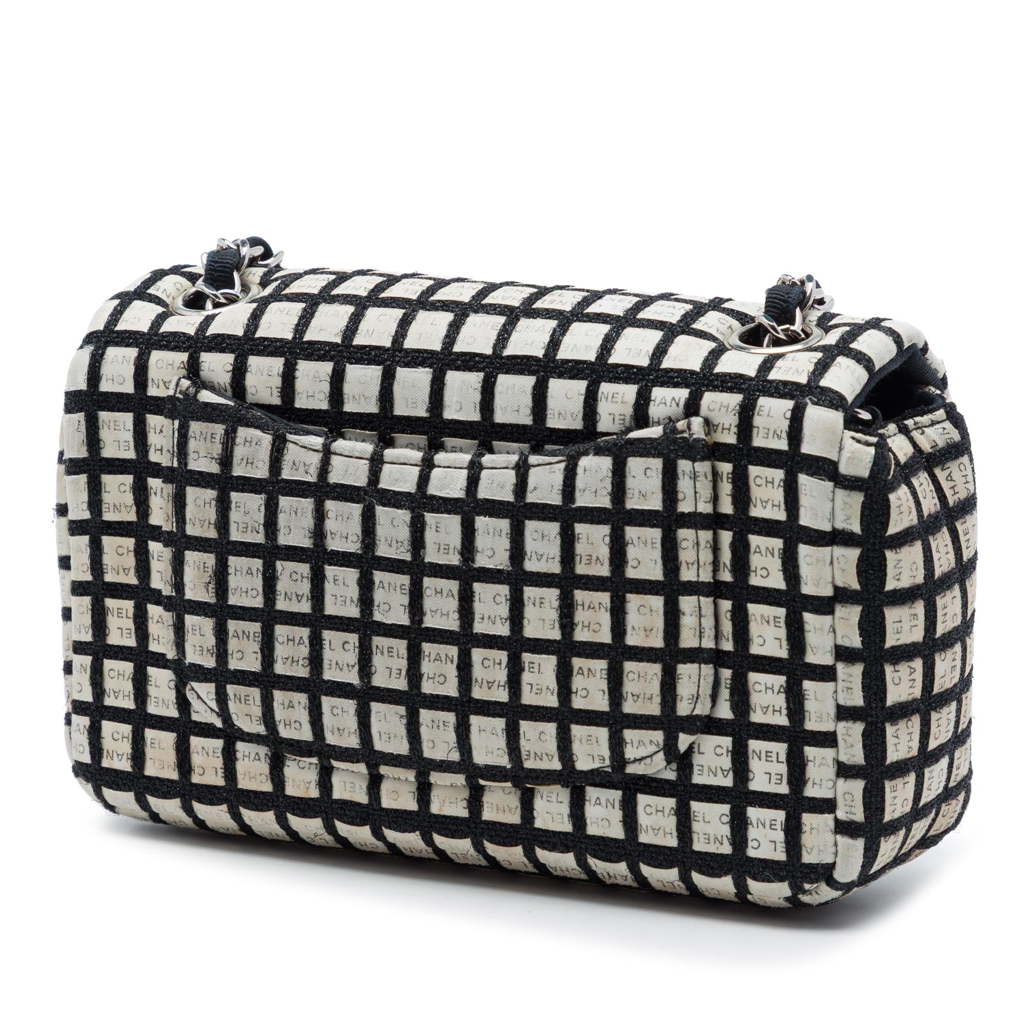 Chanel Mini Rectangular Tweed and Ribbon Logo Single Flap