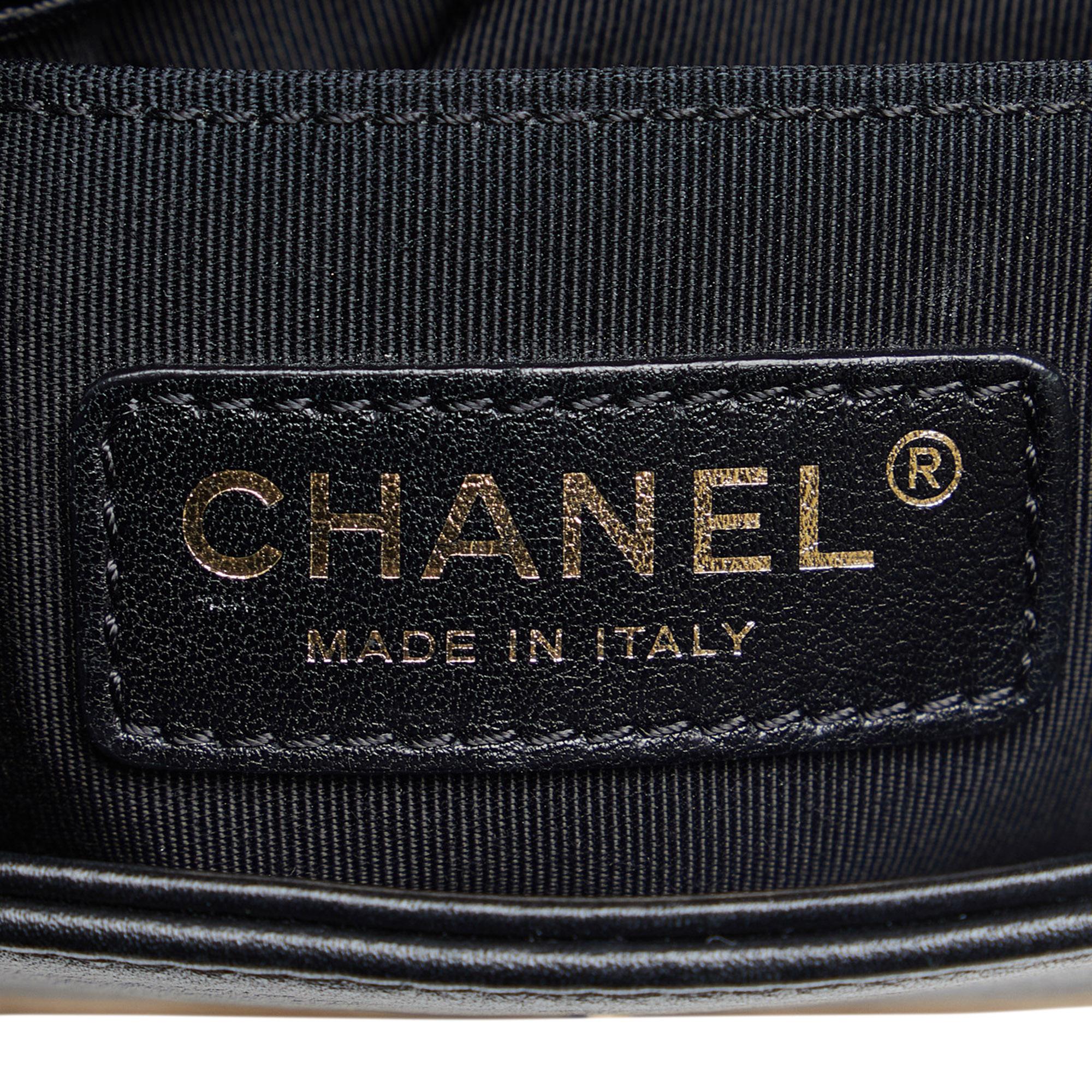 Chanel Mini Square Calfskin Graphic Flap Crossbody Bag