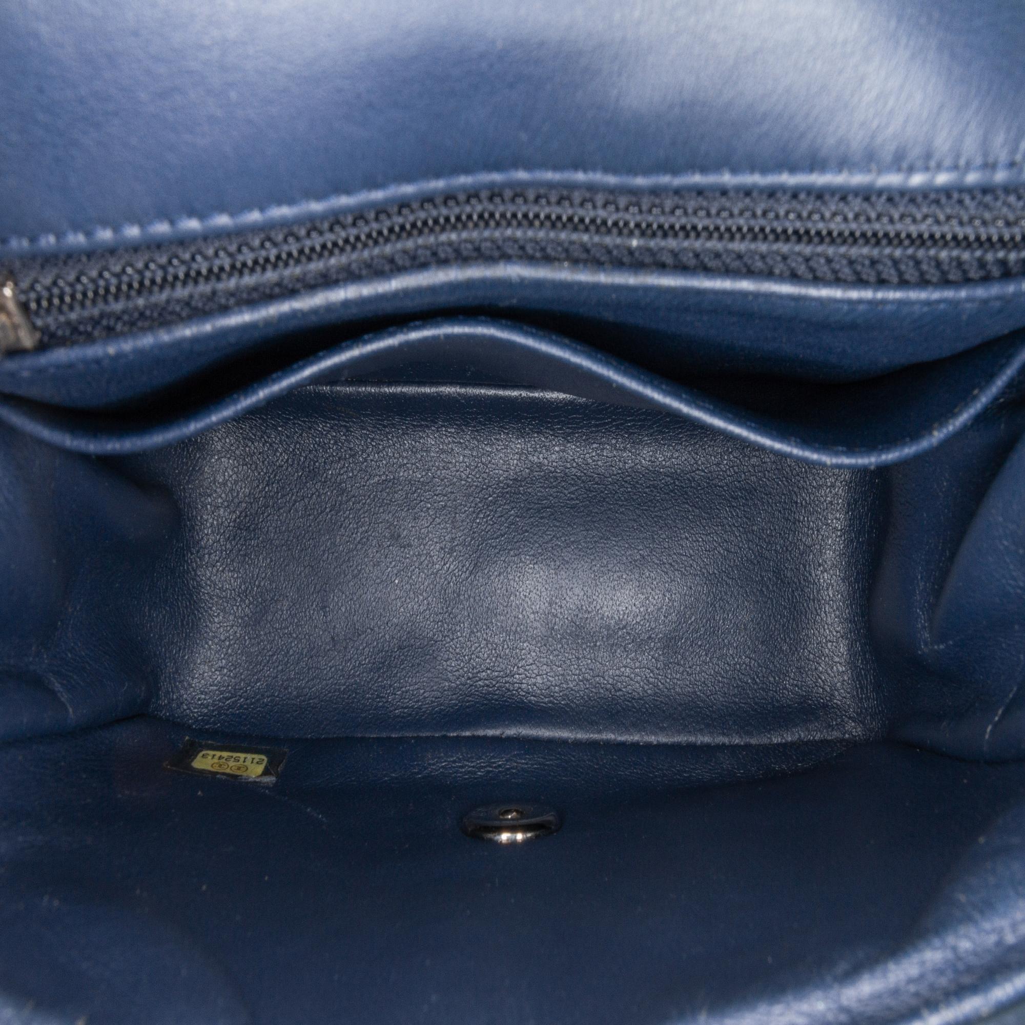 Chanel Mini Square Classic Chevron Patent Flap