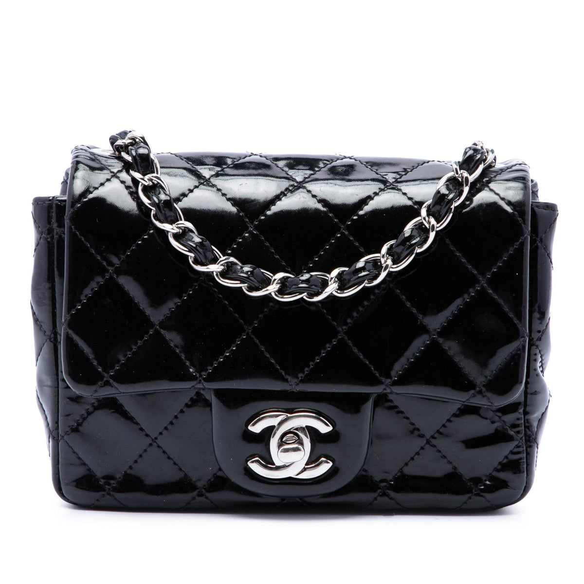 Chanel Mini Square Classic Patent Single Flap