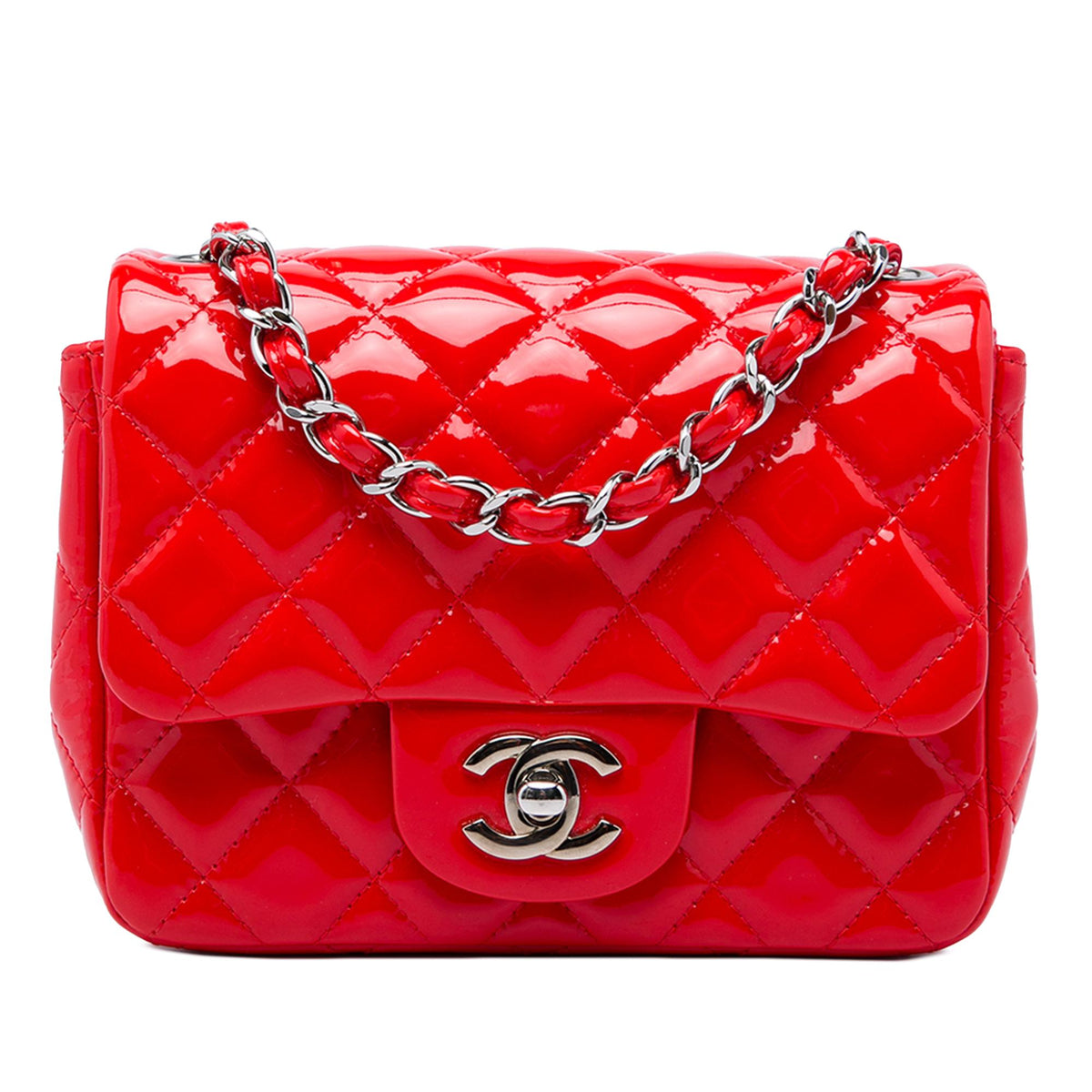 Chanel Mini Square Classic Patent Single Flap
