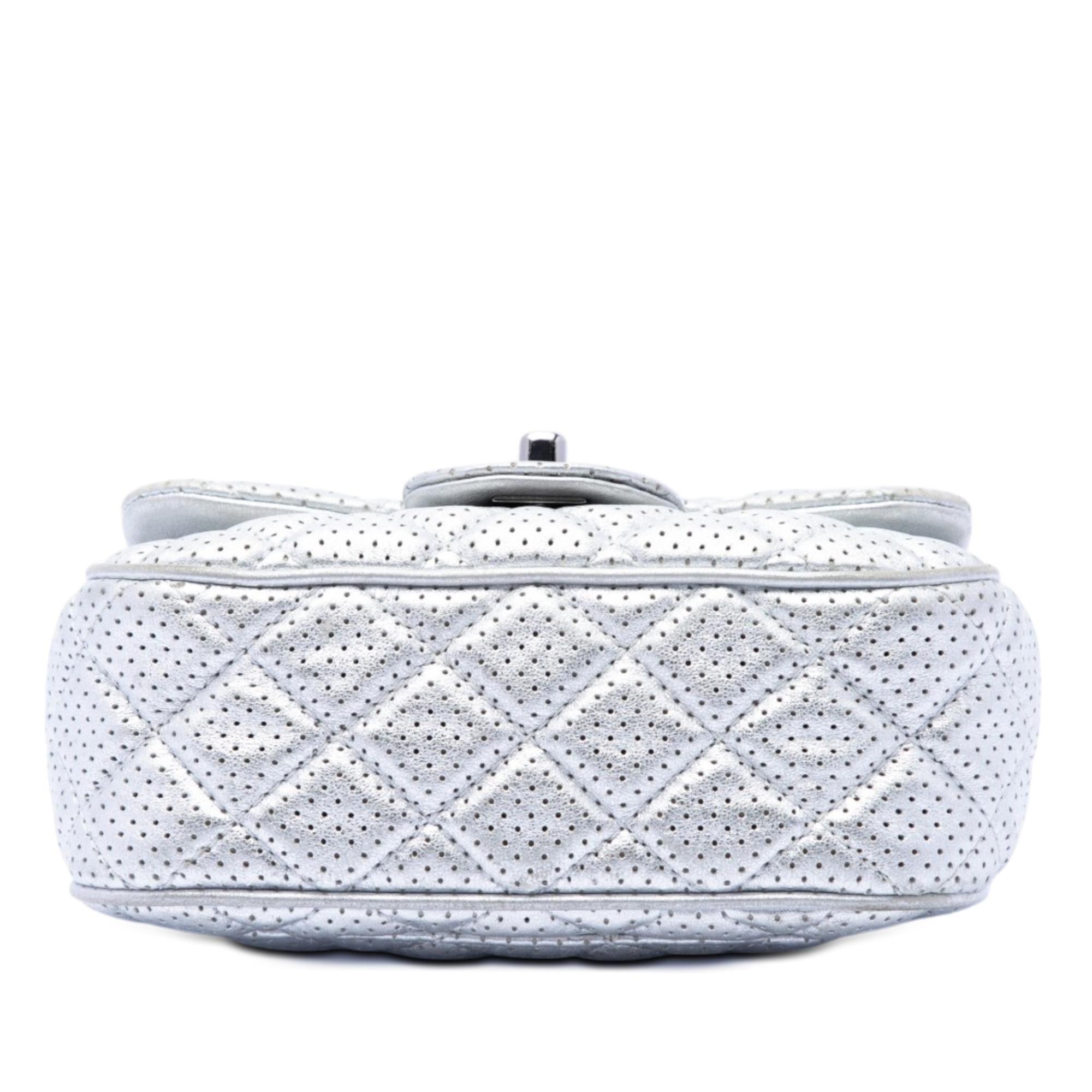 Chanel Mini Square Classic Perforated Lambskin Single Flap