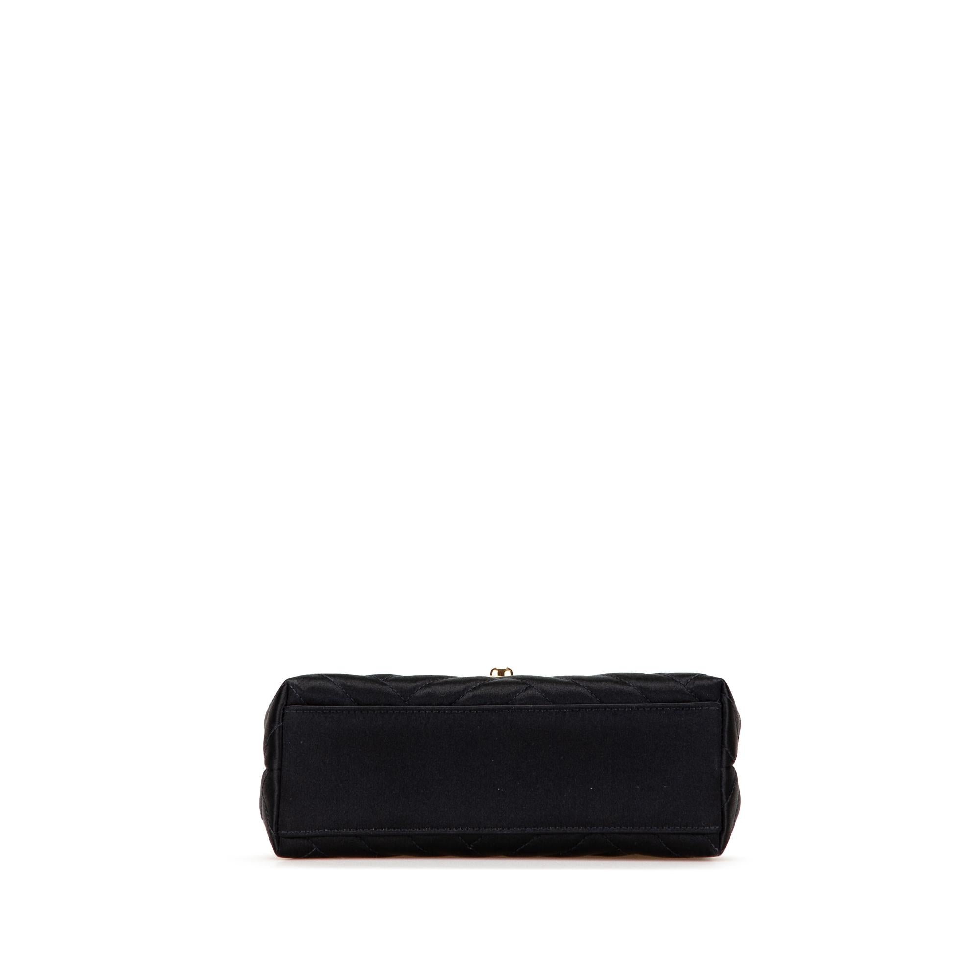 Chanel Mini Square Diagonal Quilted Satin Single Flap