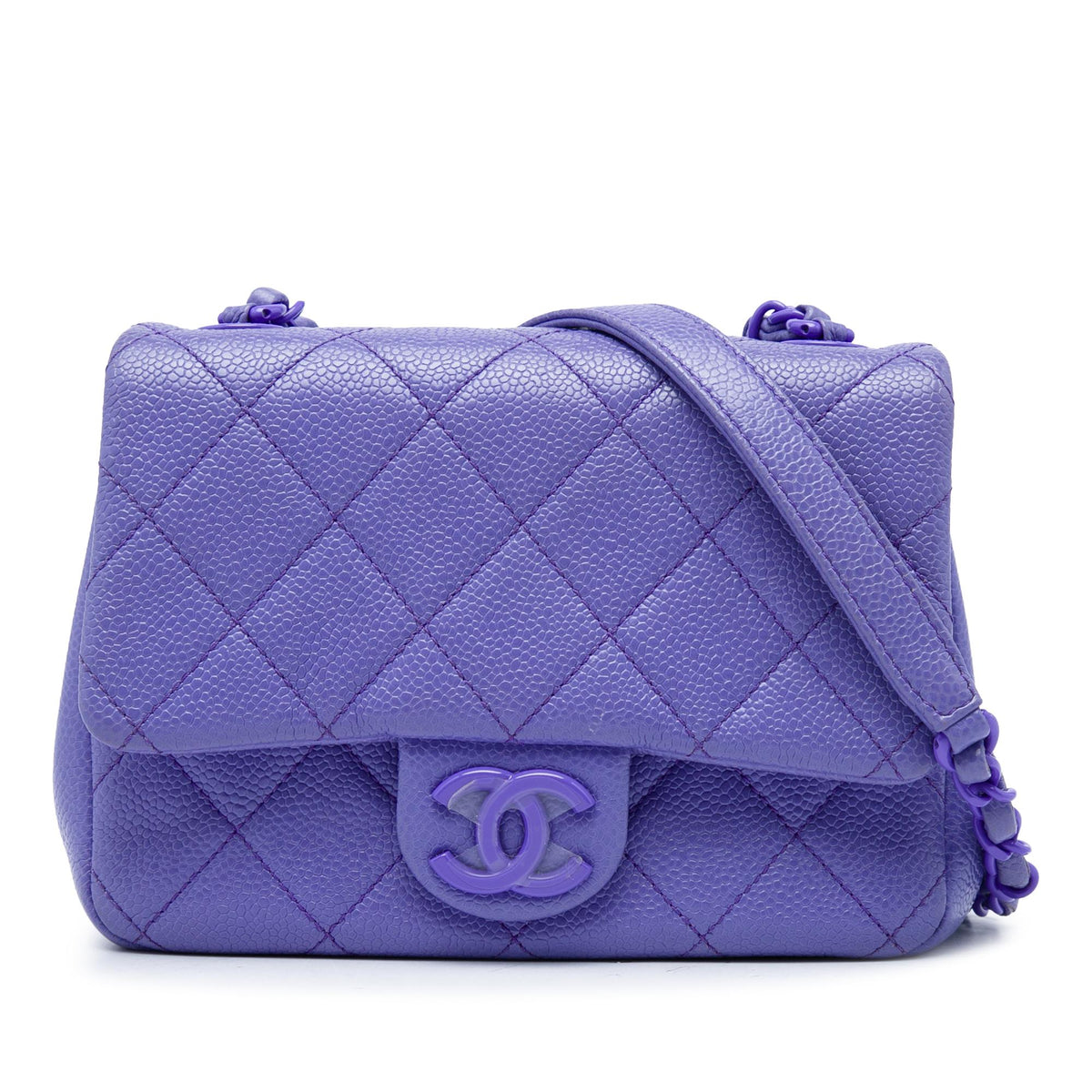 Chanel Mini Square Quilted Caviar CC Incognito Single Flap