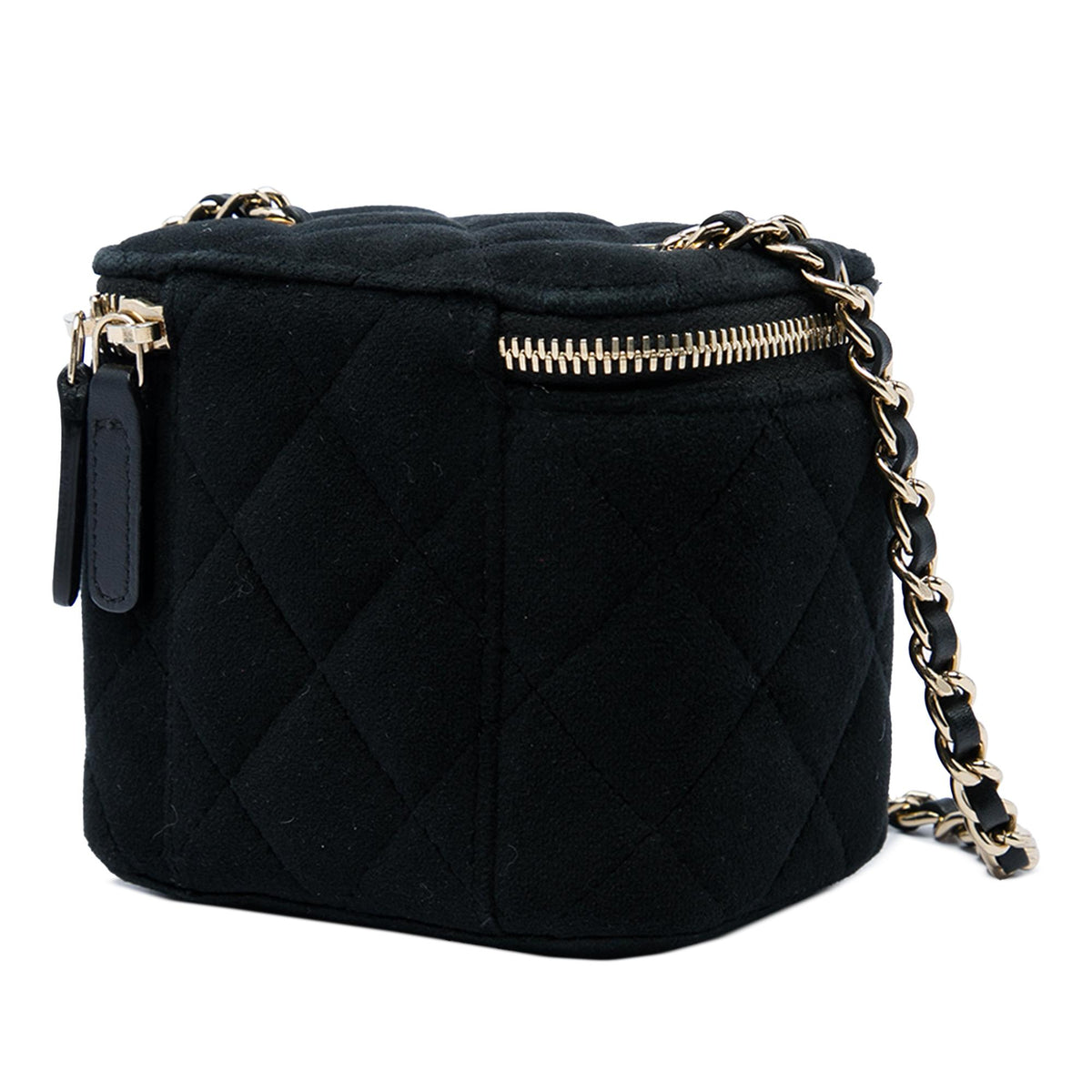 Chanel Mini Velvet Pearl Crush Vanity Case with Chain