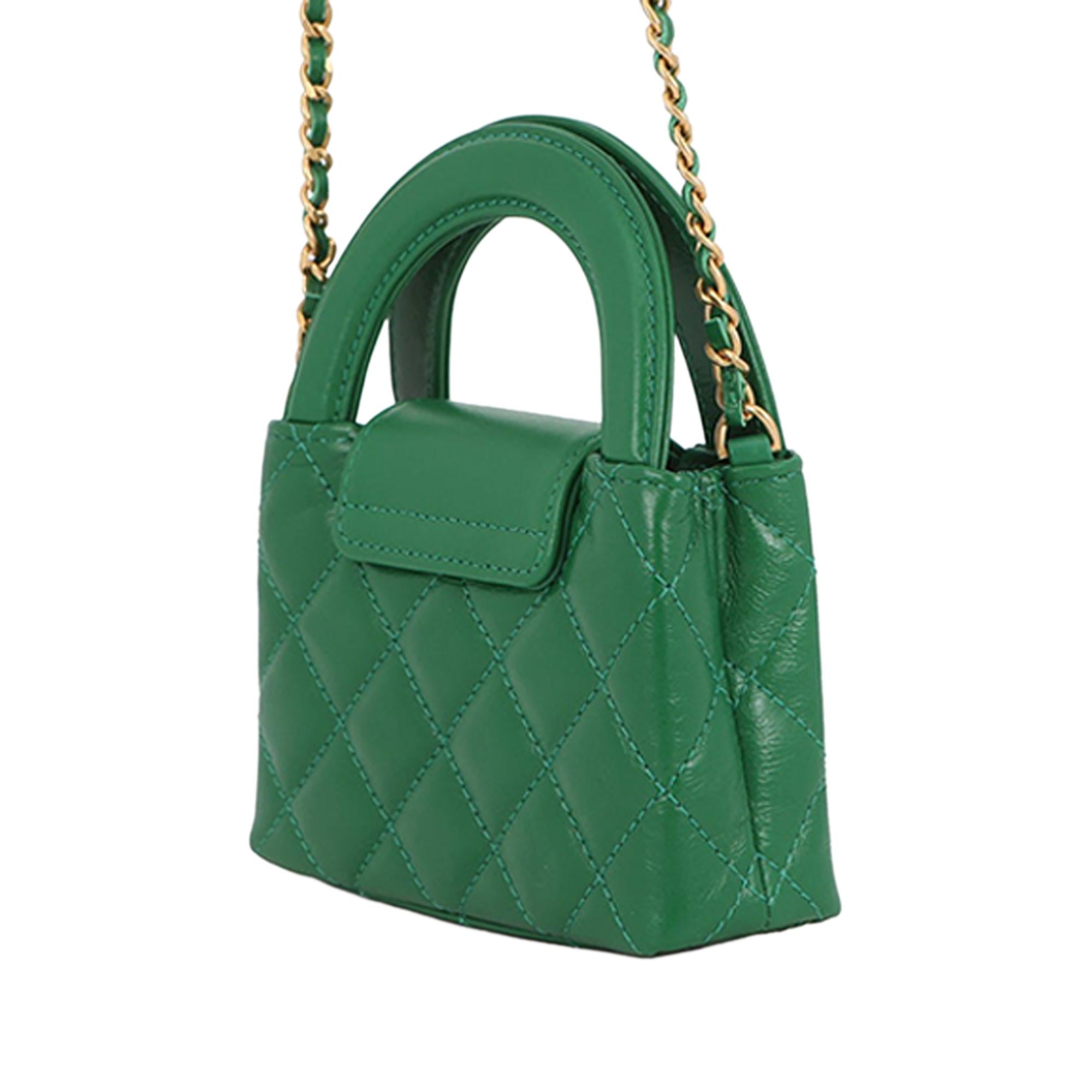 Chanel Nano Aged Calfskin Kelly Shopper Bag