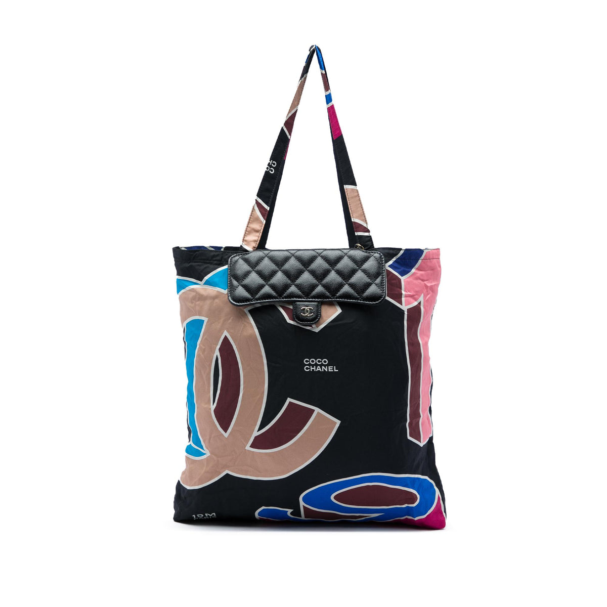 Chanel Nylon Graffiti Foldable Shopping Tote in Caviar Flap