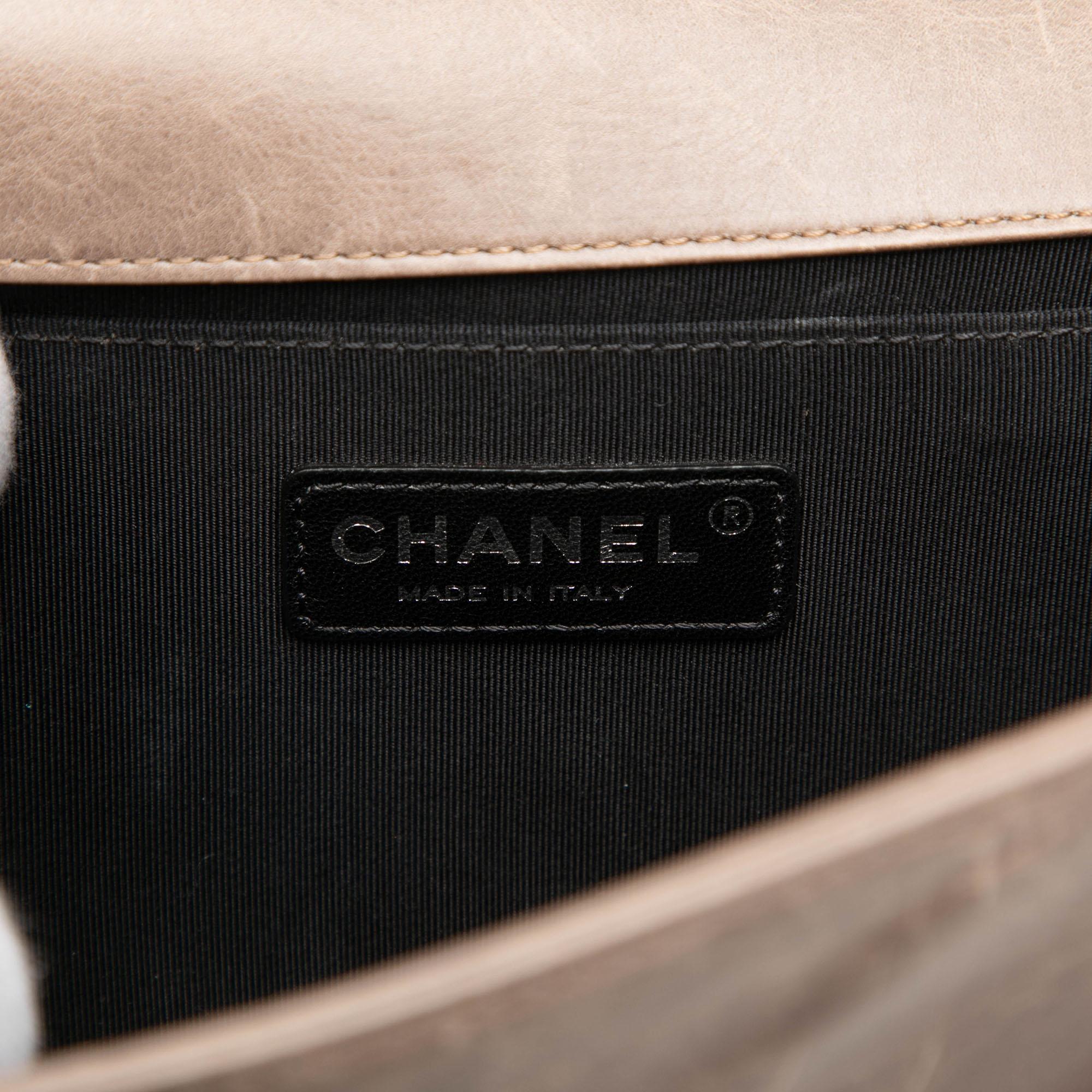 Chanel Old Medium Aged Calfskin Double Stitch Boy Flap