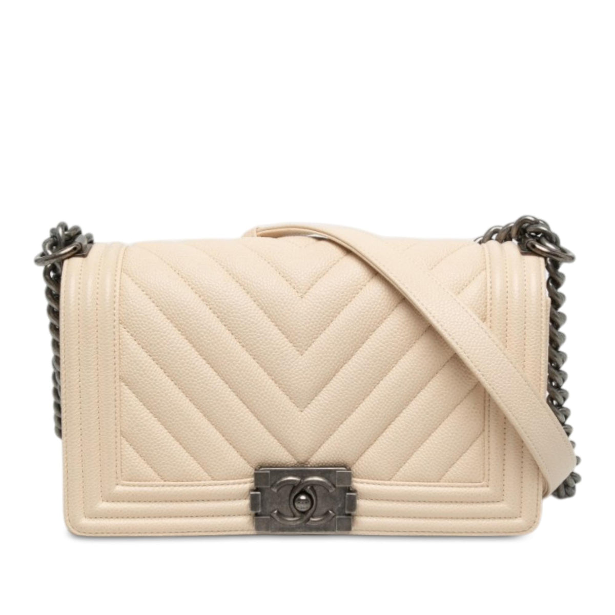 Chanel Old Medium Chevron Caviar Boy Flap