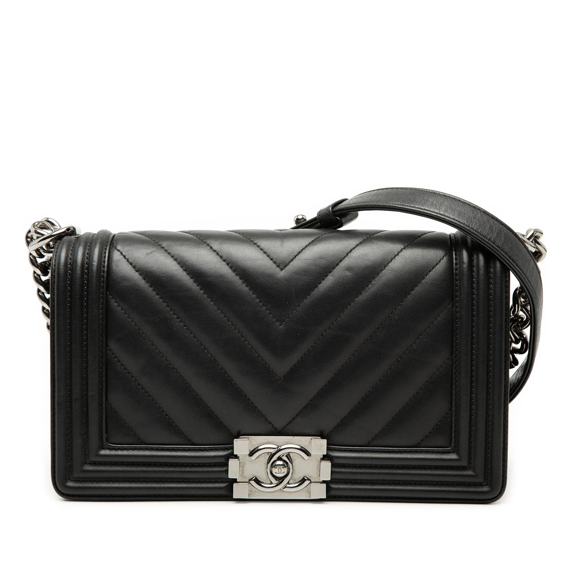 Chanel Old Medium Chevron Lambskin Boy Flap