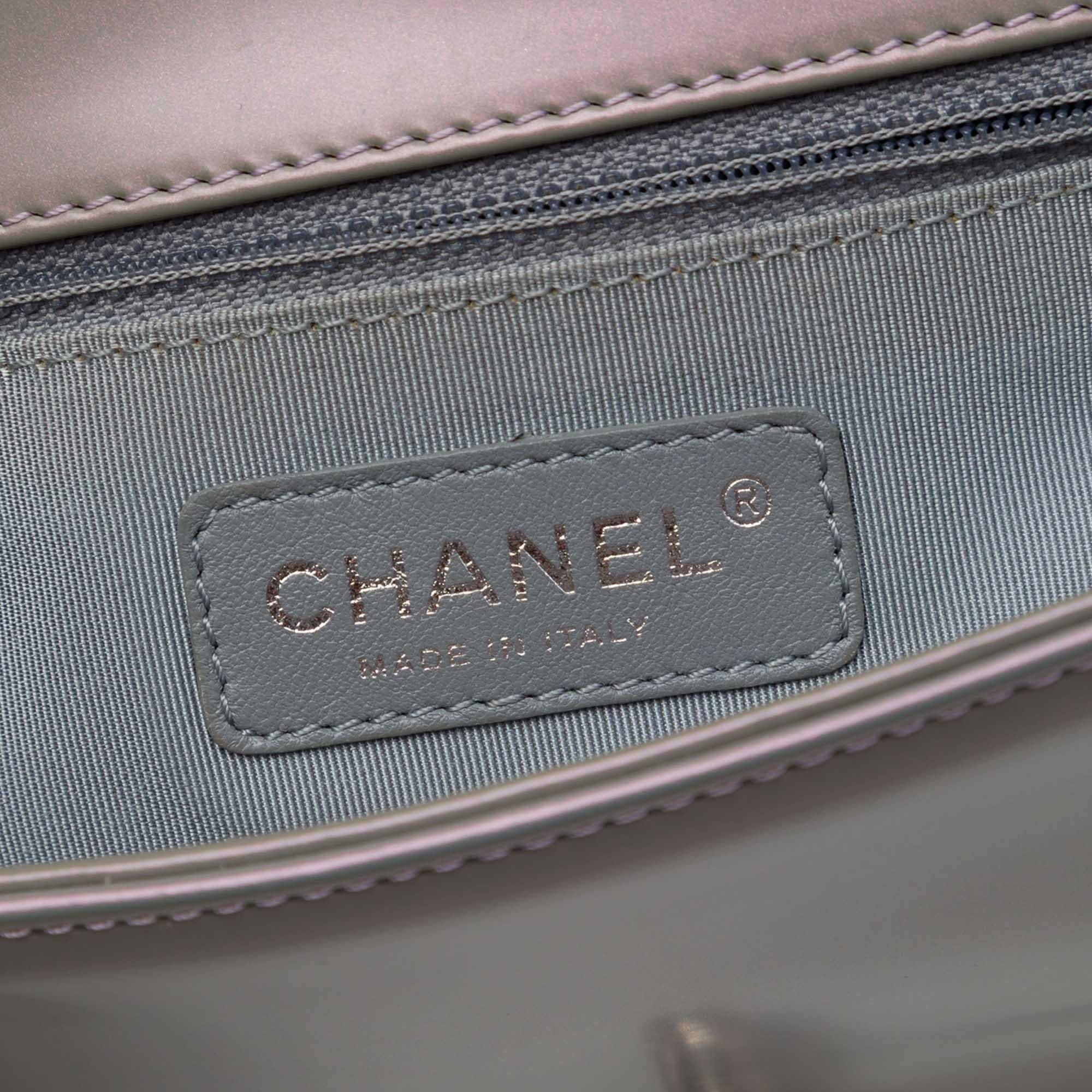 Chanel Old Medium Iridescent Patent Boy Reverso Flap