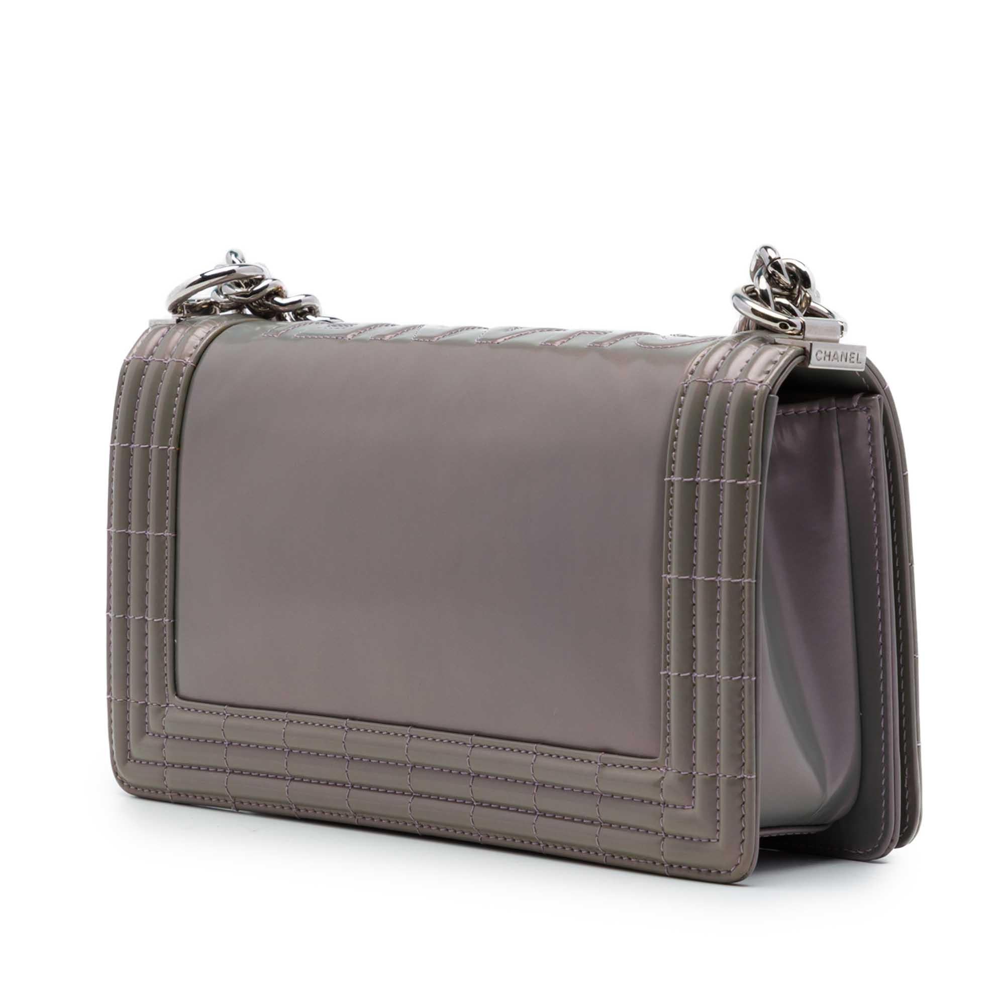 Chanel Old Medium Iridescent Patent Boy Reverso Flap