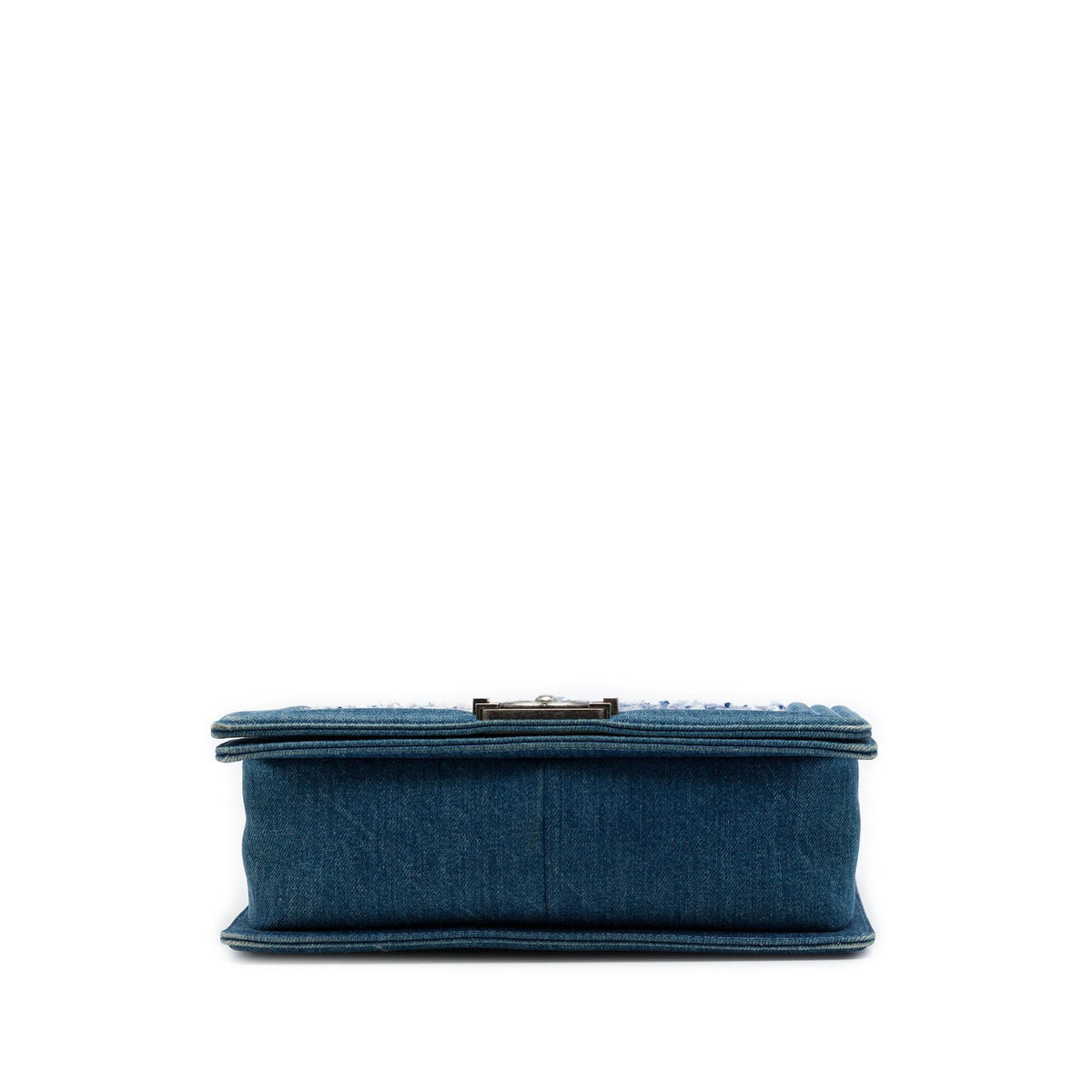 Chanel Old Medium Quilted Denim and Tweed Boy Flap