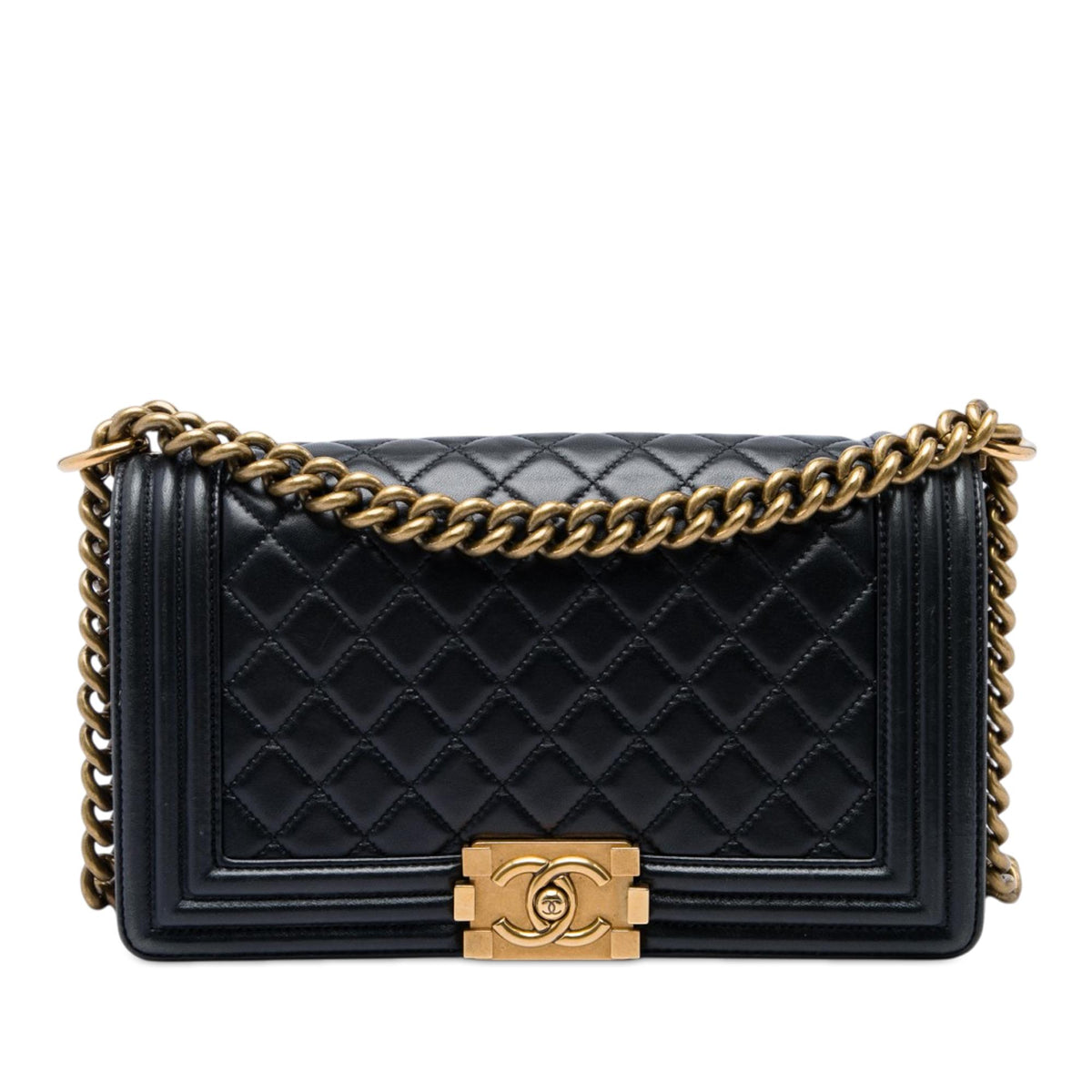 Chanel Old Medium Quilted Lambskin Boy Flap
