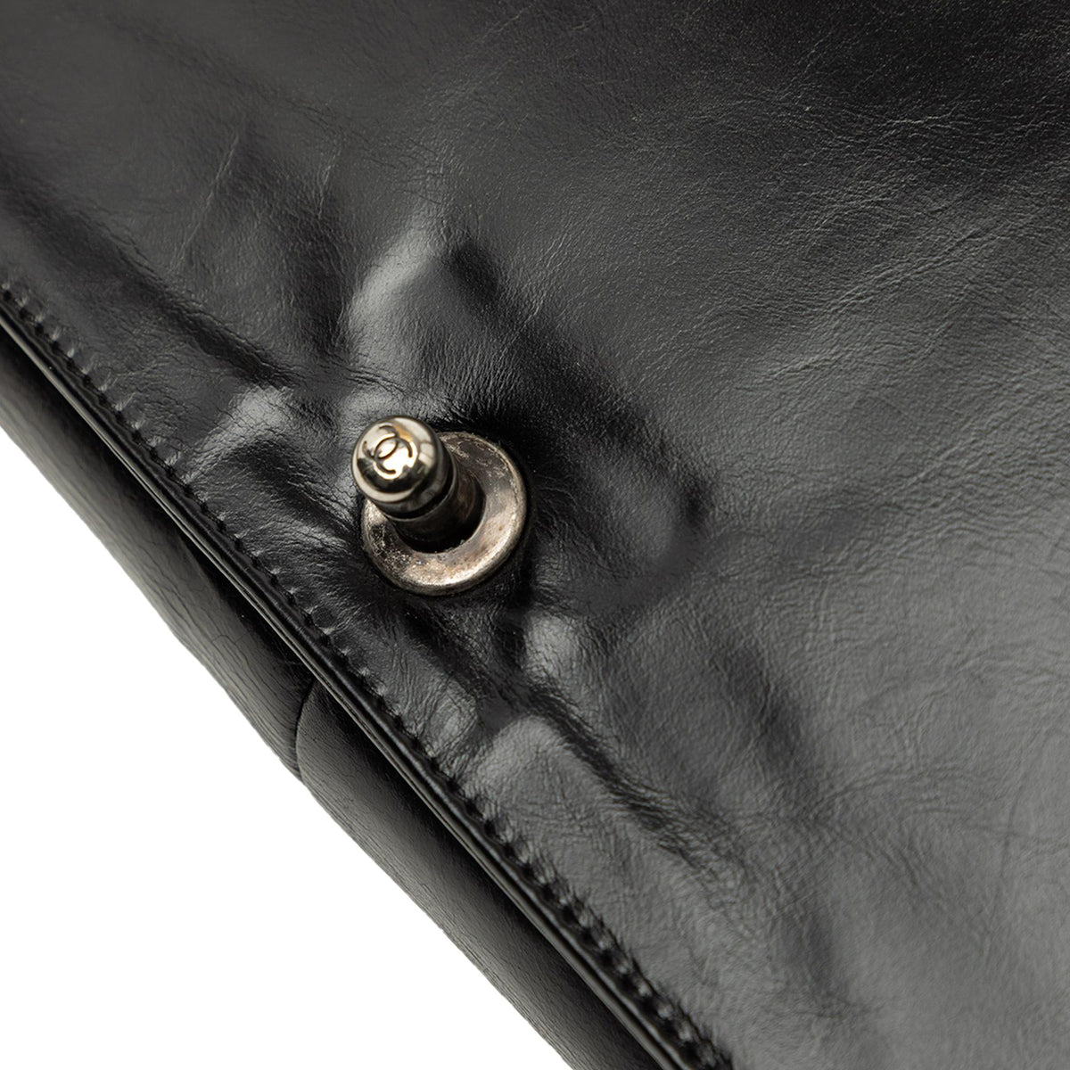 Chanel Old Medium Quilted Lambskin Double Stitch Boy Flap