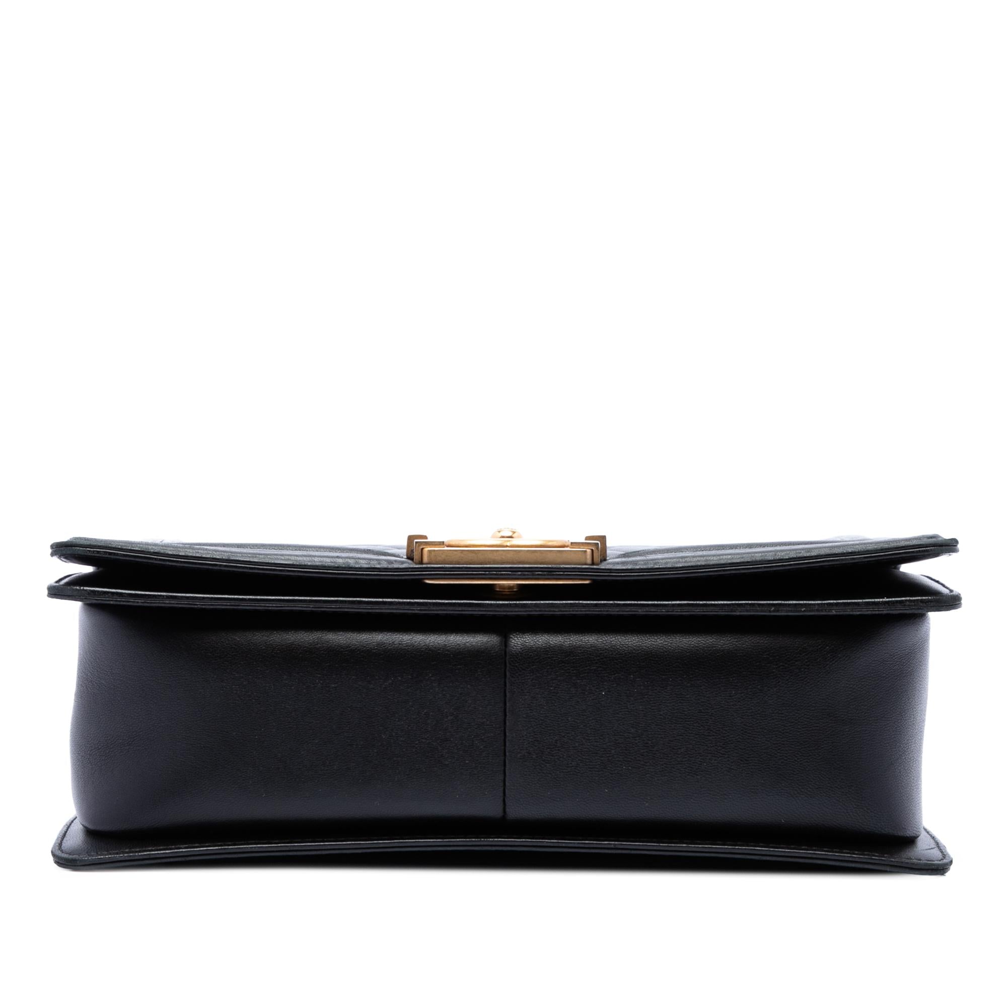 Chanel Old Medium Quilted Lambskin Gripoix Boy Flap