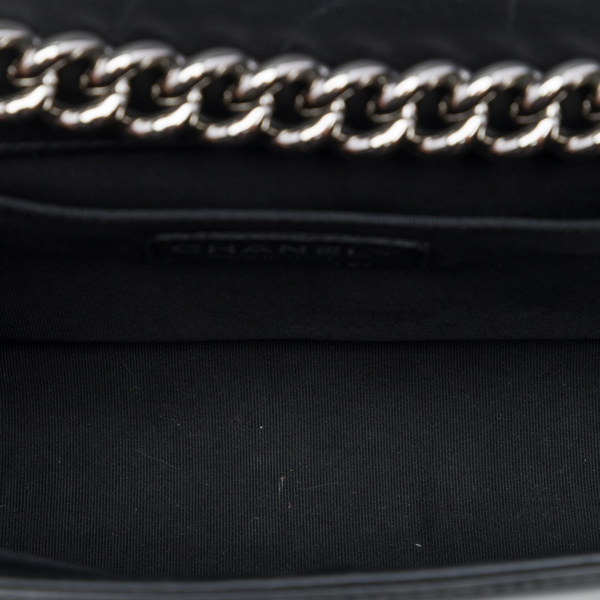 Chanel Old Medium Quilted Patent Acrylic Boy Flap