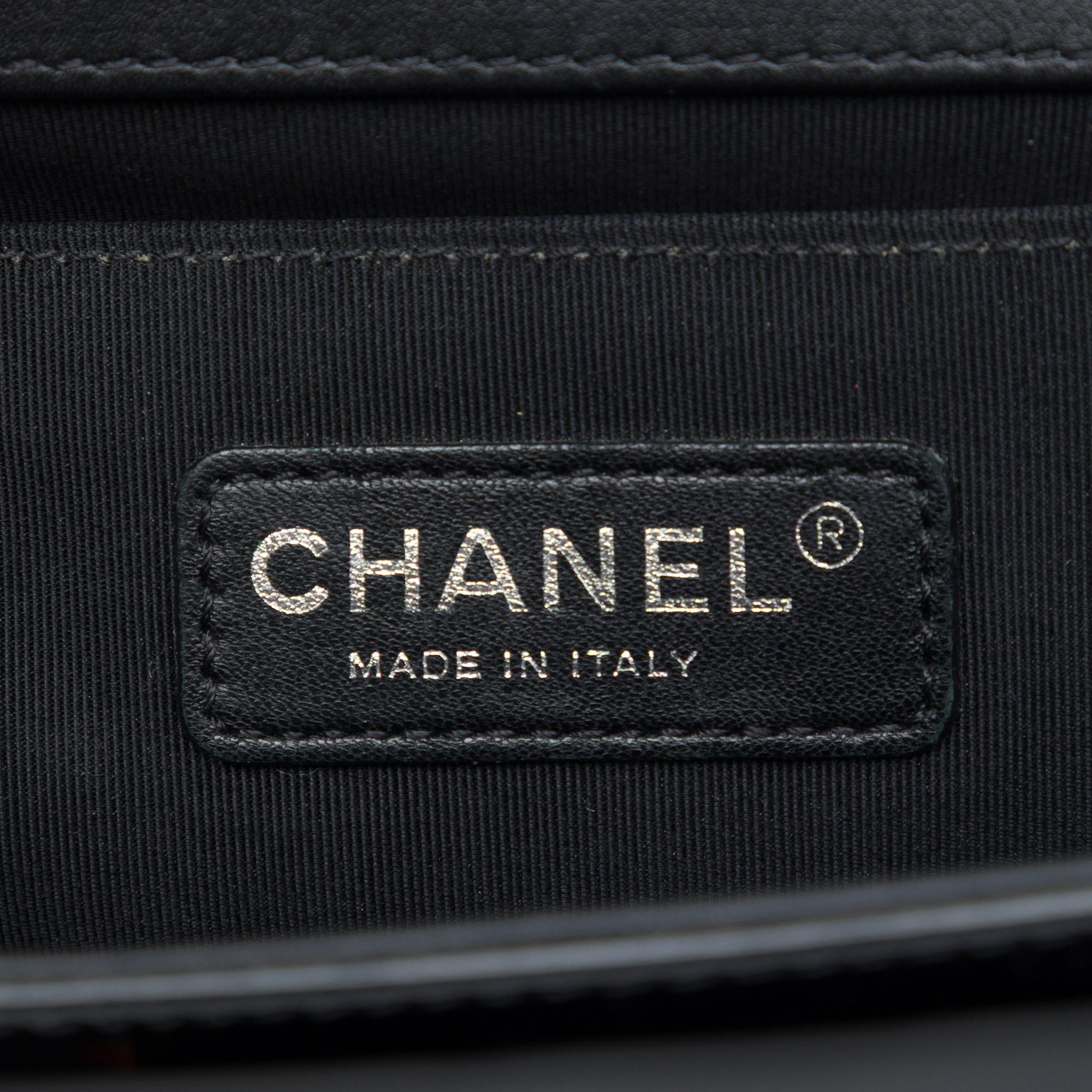 Chanel Old Medium Quilted Patent Acrylic Boy Flap