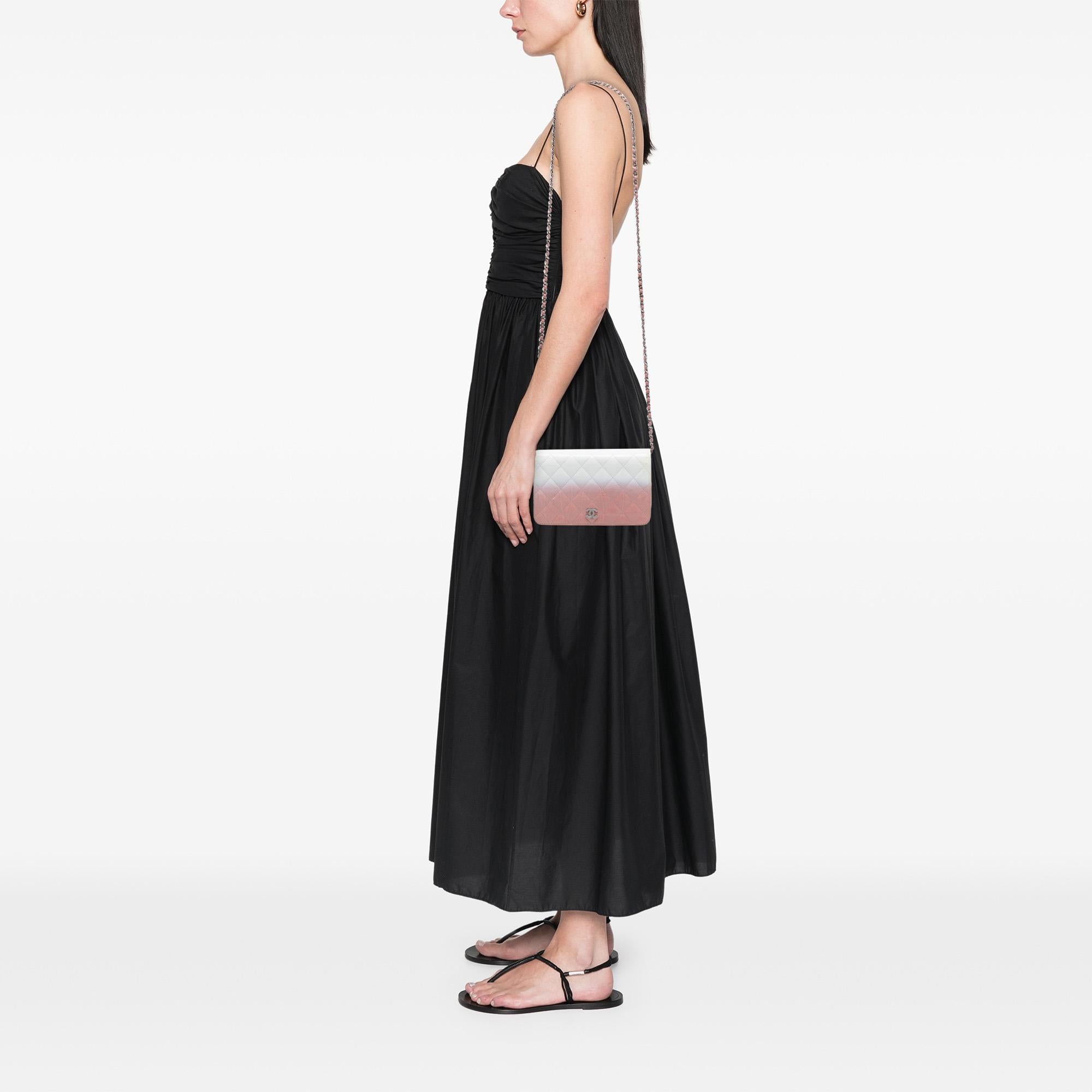 Chanel Ombre Patent and Aged Calfskin Crystal Wallet On Chain