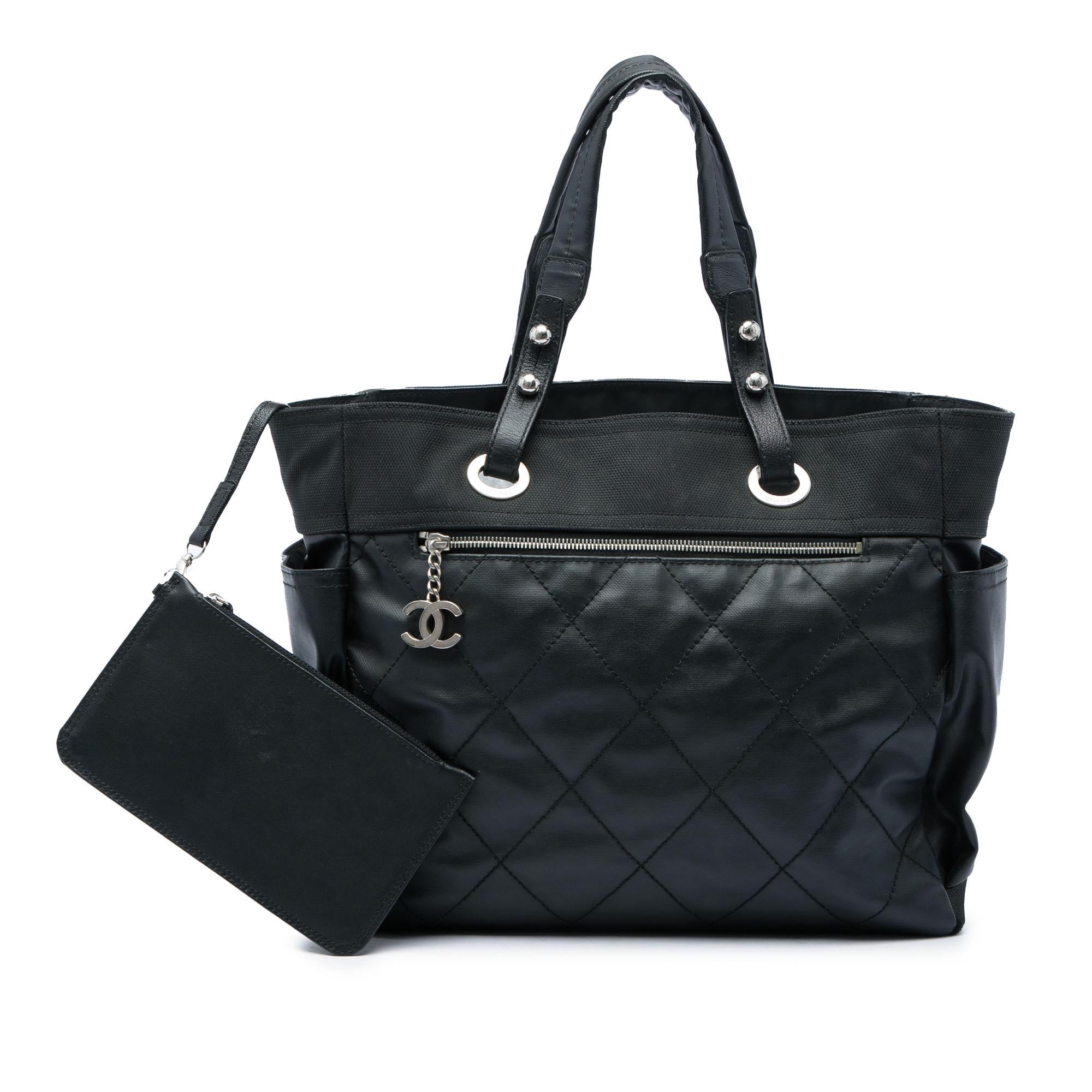 Chanel Paris Biarritz Large Quilted Coated Canvas and Nylon Tote