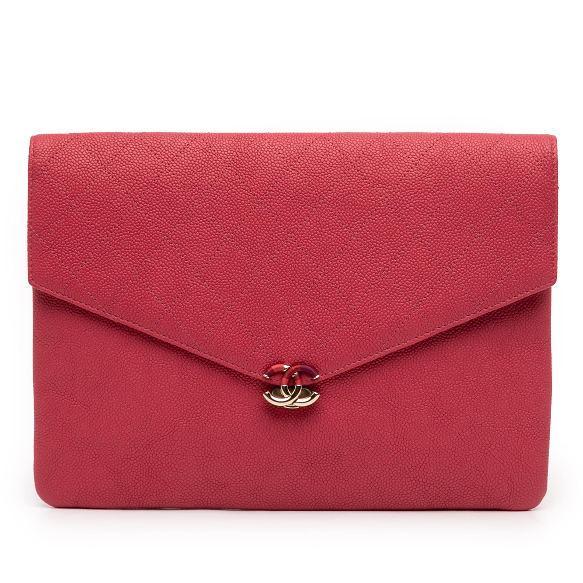 Chanel Paris Cuba Quilted Caviar Thread Around Envelope Clutch