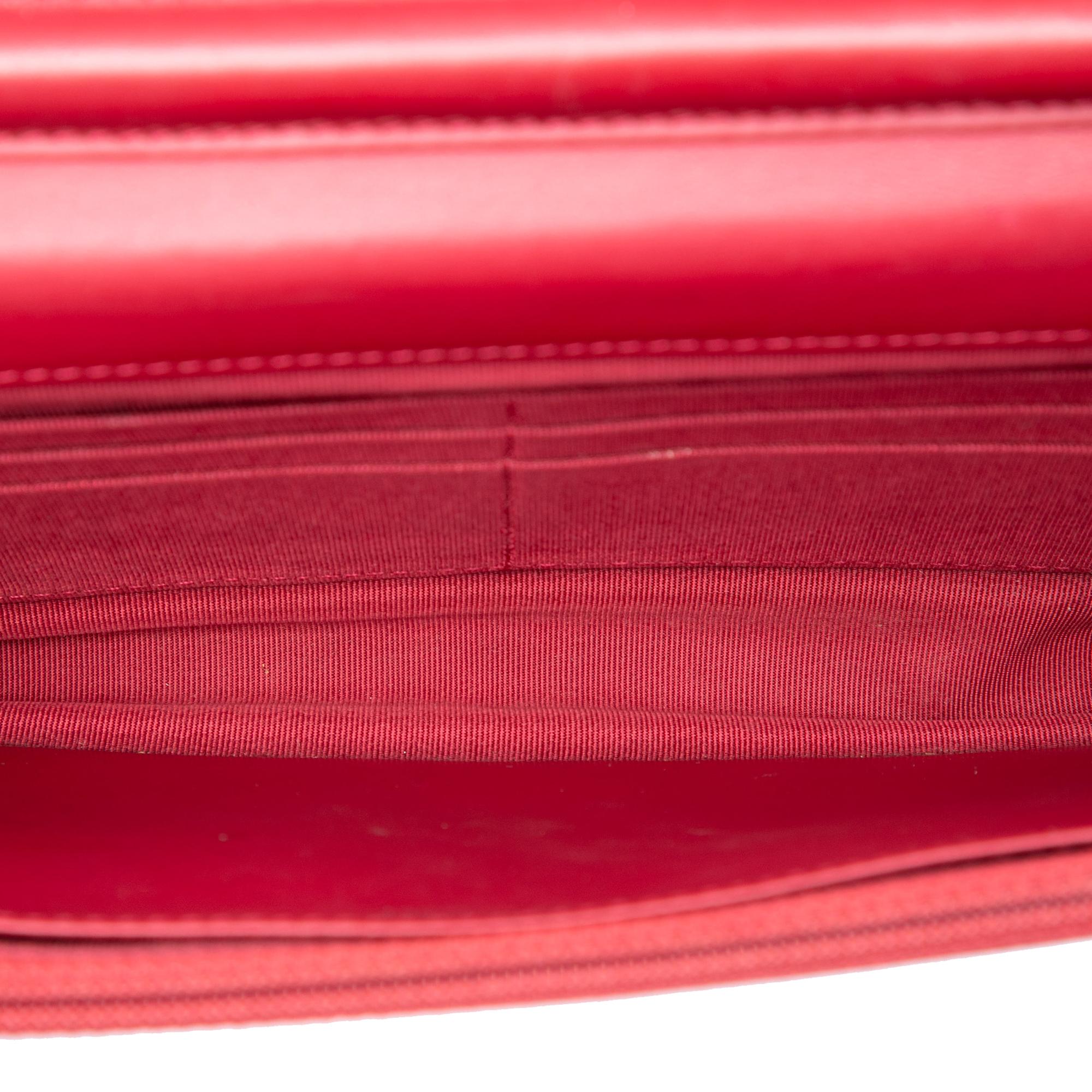 Chanel Paris Dallas CC Quilted Patent Goatskin Wallet on Chain