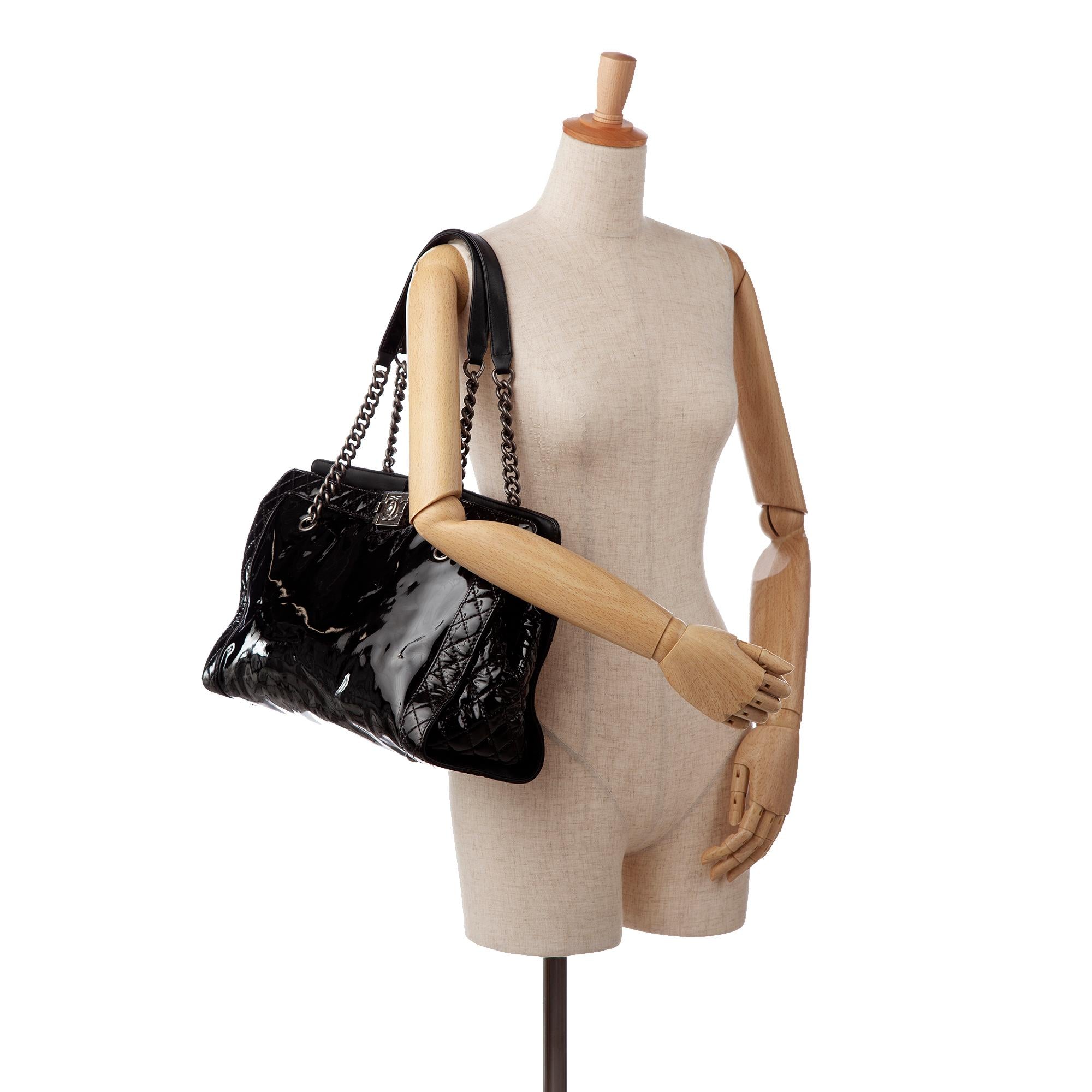Chanel Patent Boy Reverso Shopping Tote