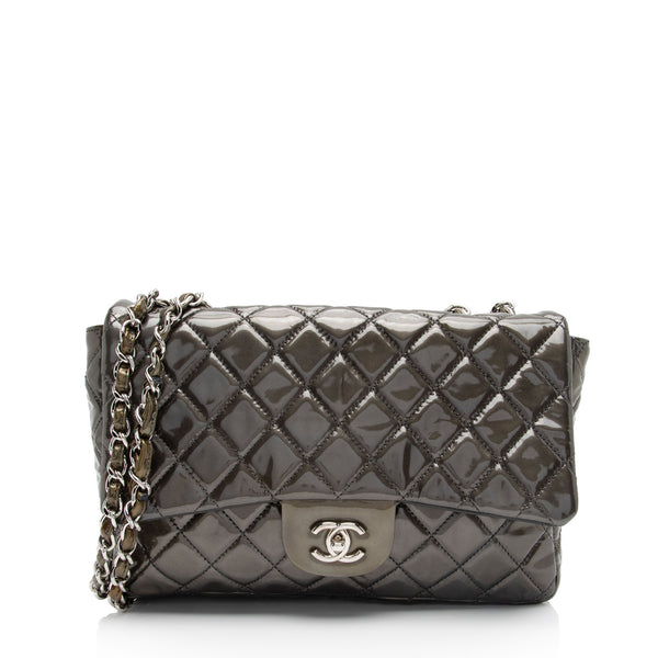 Chanel Patent Leather Classic Jumbo Single Flap Bag (SHF-j2Ye52)