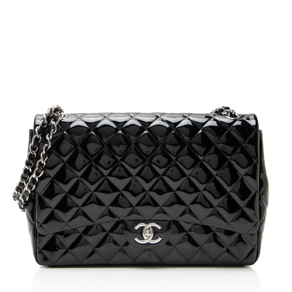 Chanel Patent Leather Classic Maxi Double Flap Bag