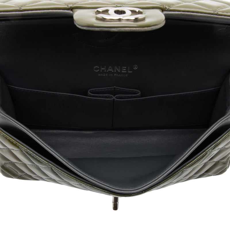Chanel Patent Leather Classic Medium Double Flap Bag (SHF-yY0DZr)