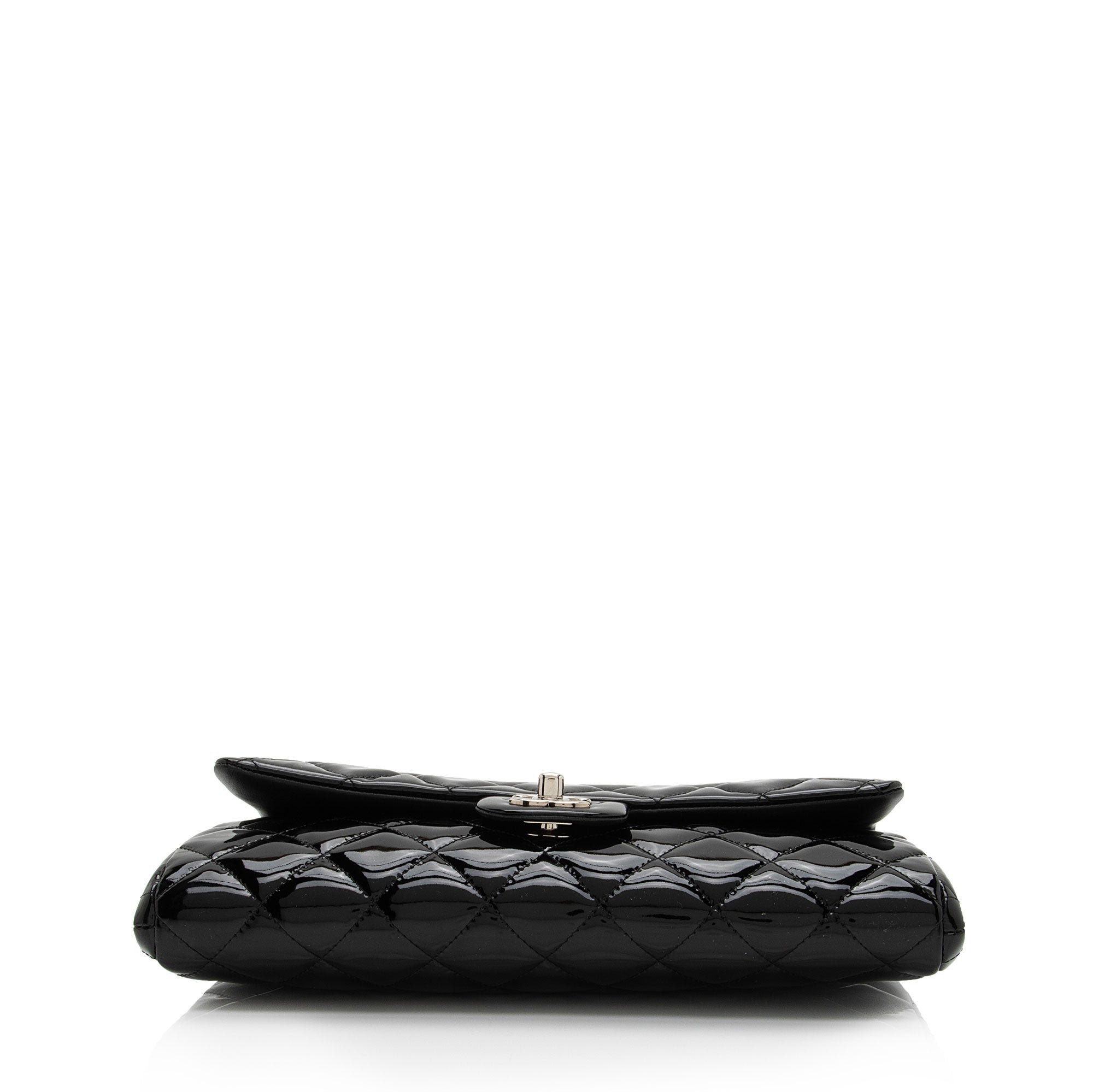 Chanel Patent Leather Flap Clutch on Chain (SHF-9c9WQx)