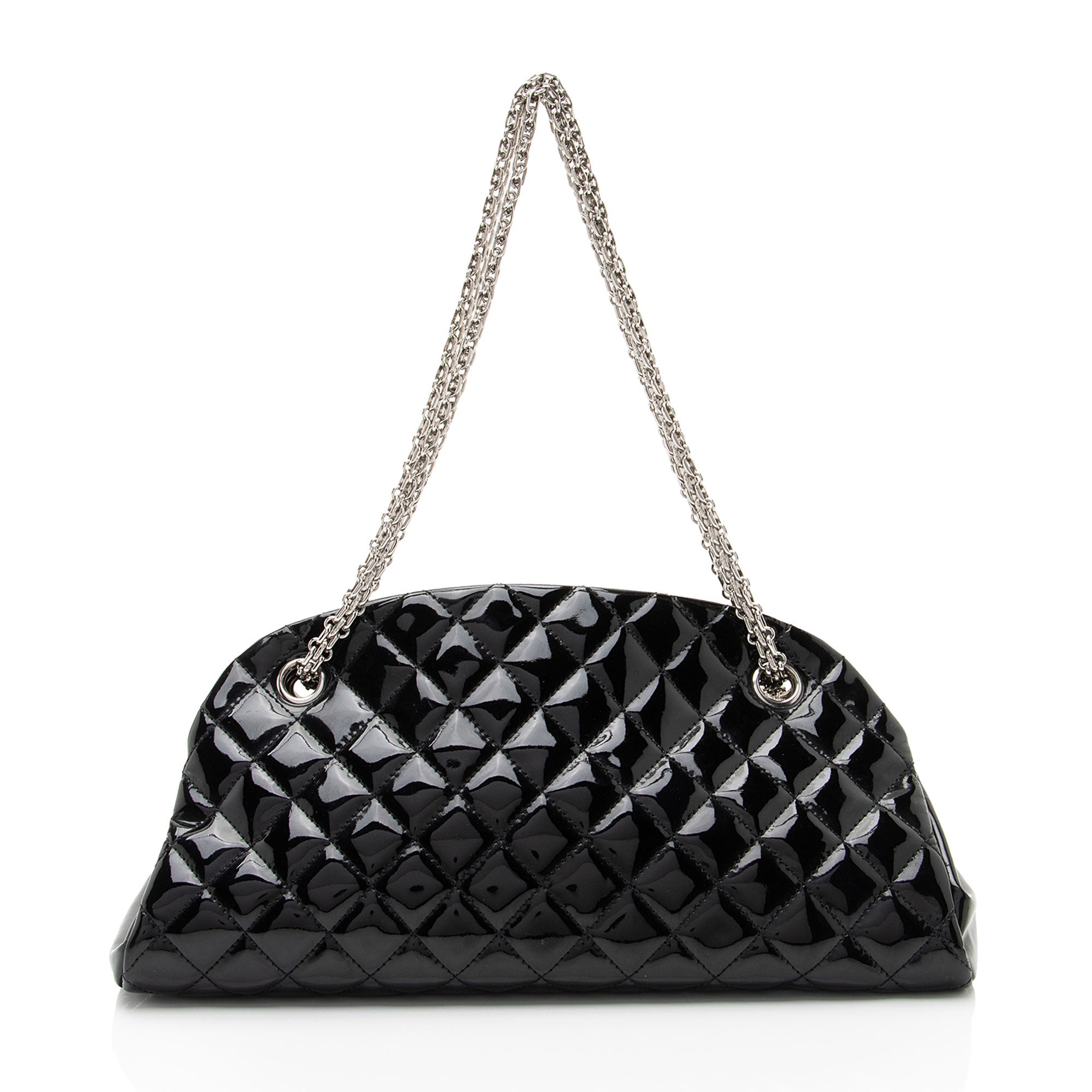 Chanel Patent Leather Just Mademoiselle Bowler Bag (SHF-HYGAdd)