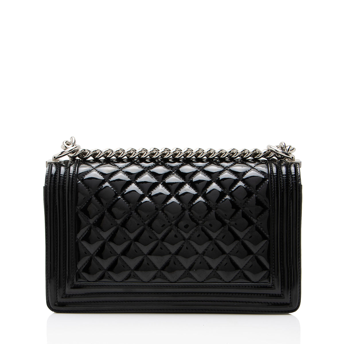 Chanel Patent Leather Plexiglass Old Medium Boy Bag
