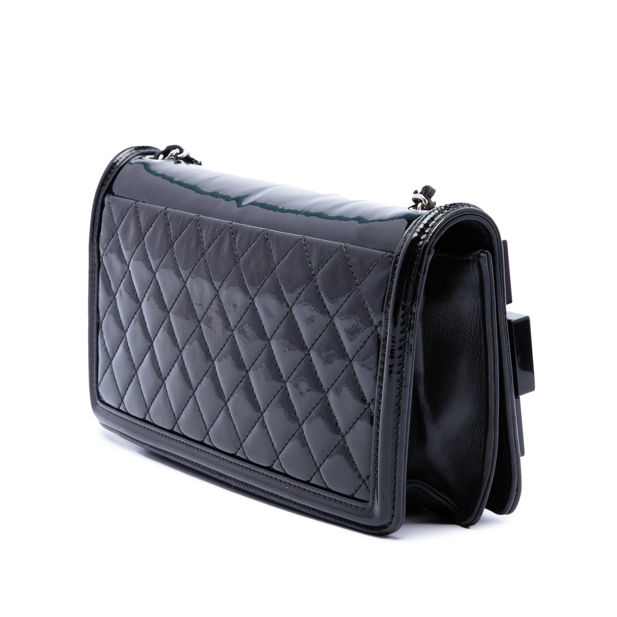 Chanel Patent and Acrylic Crystal Embellished Boy Brick Horizontal Flap