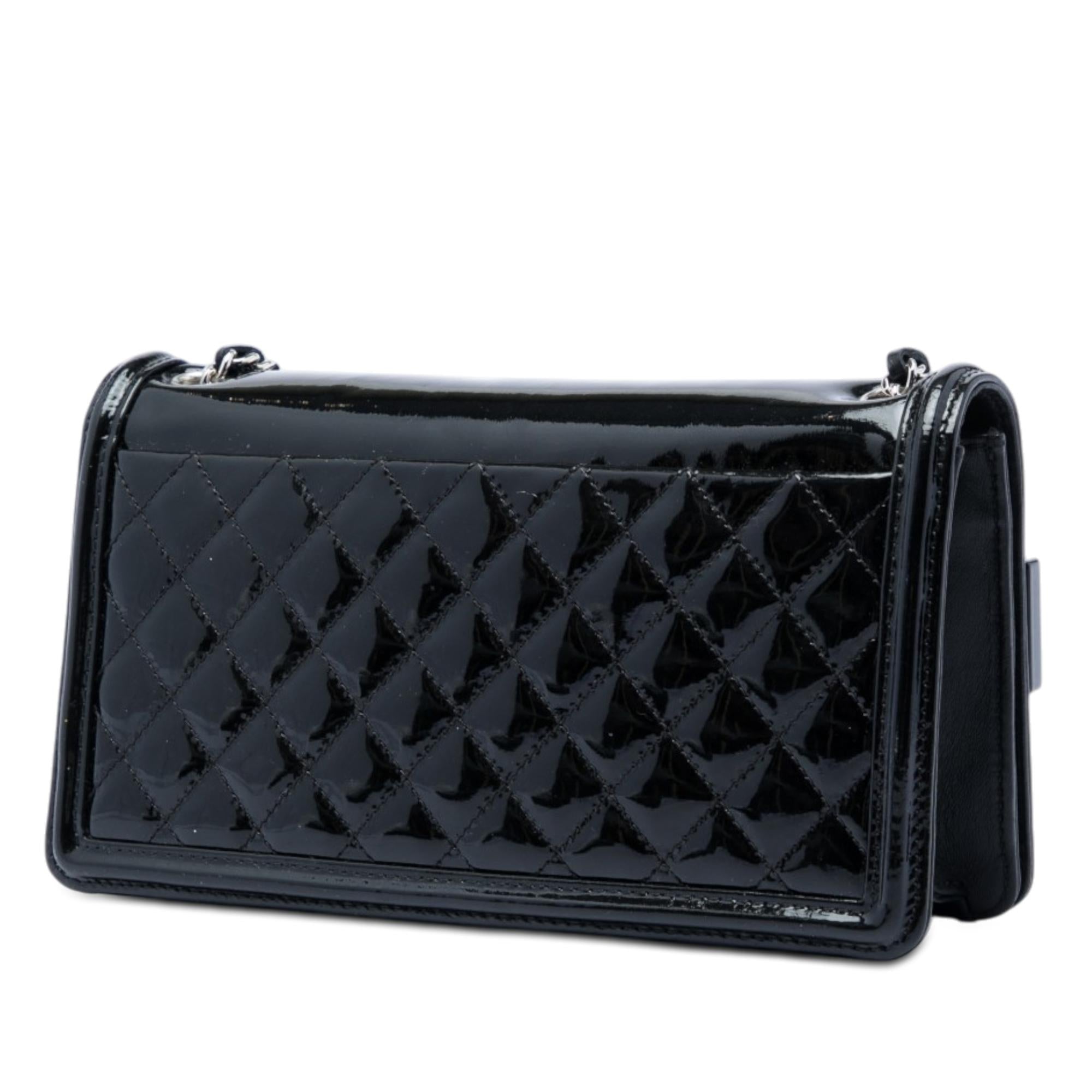 Chanel Patent and Acrylic Striped Boy Brick Horizontal Flap