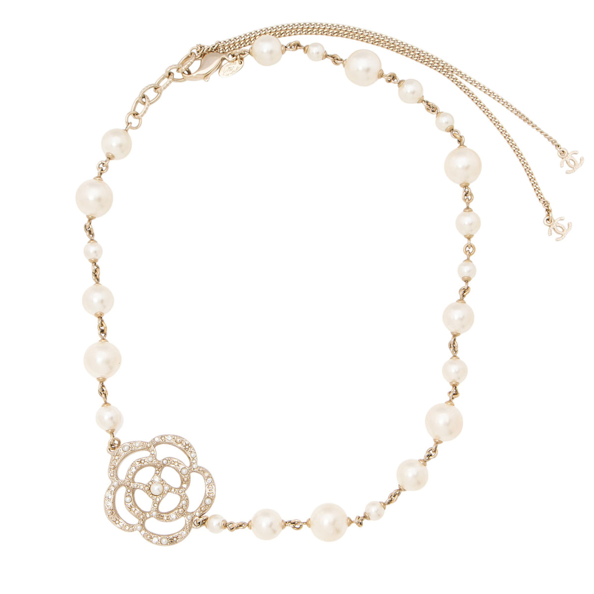 Chanel Pearl Camellia Necklace